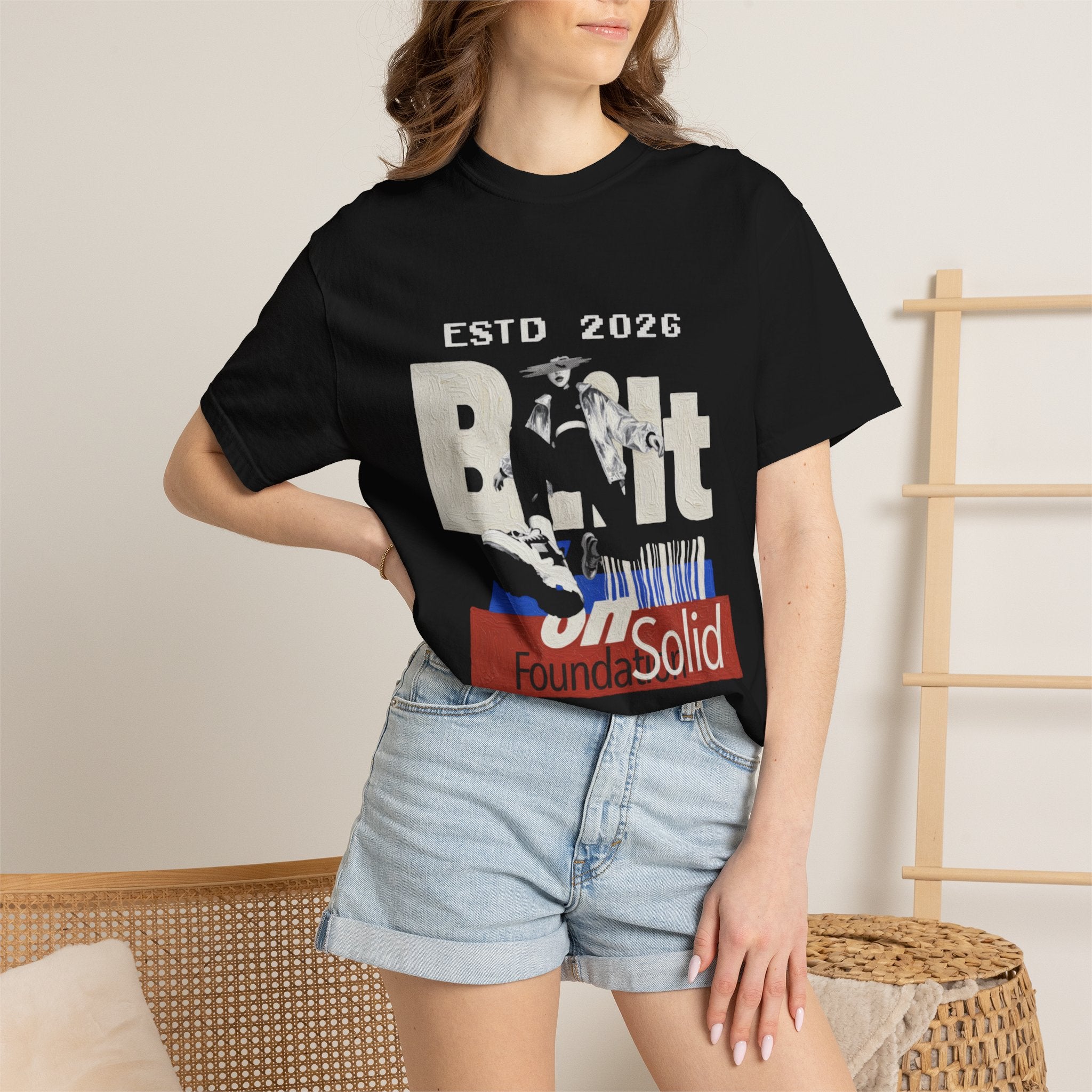 Vintage Skate Logo T-Shirt – "Built on a Solid Foundation" Graphic Tee
