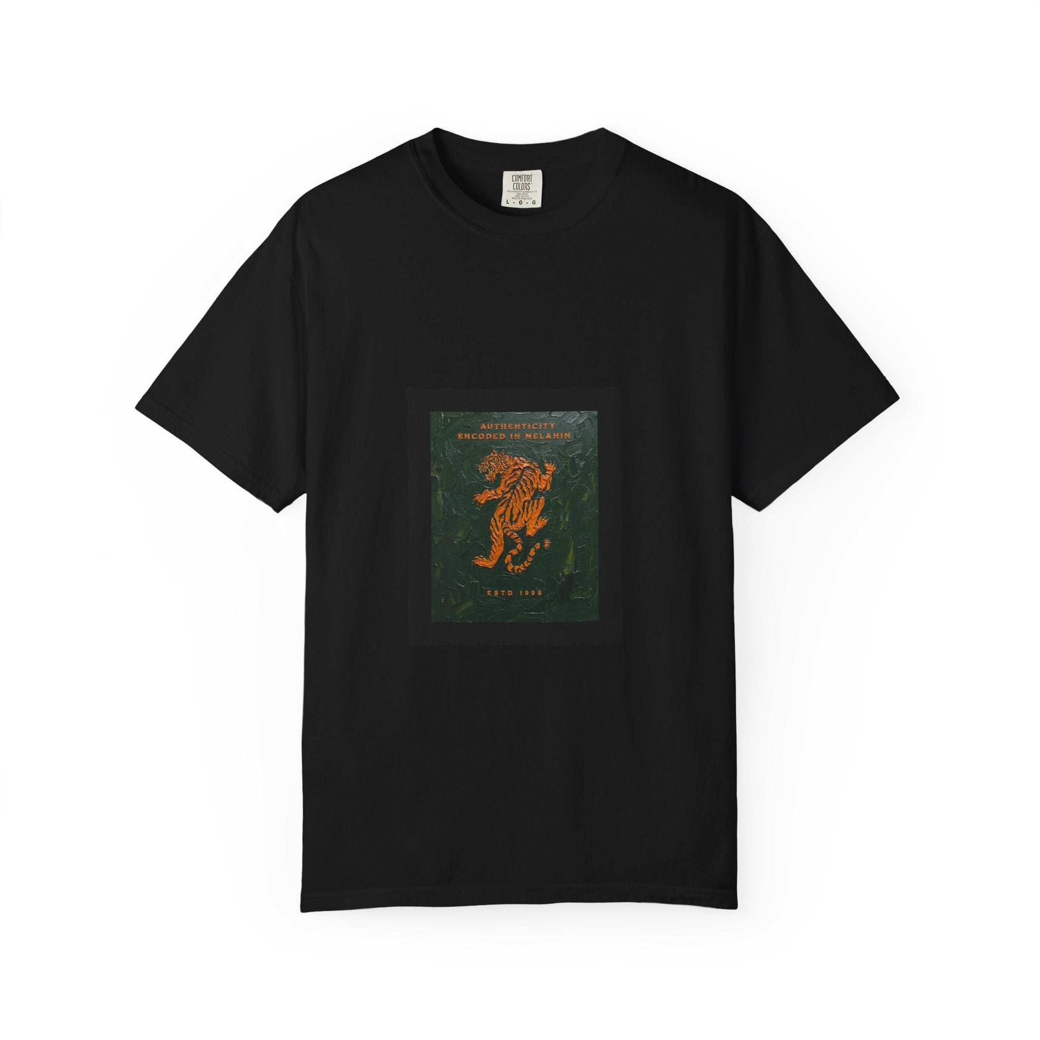 Vintage Botanical Tiger Graphic T-Shirt – "Into Wild" Garment-Dyed Tee