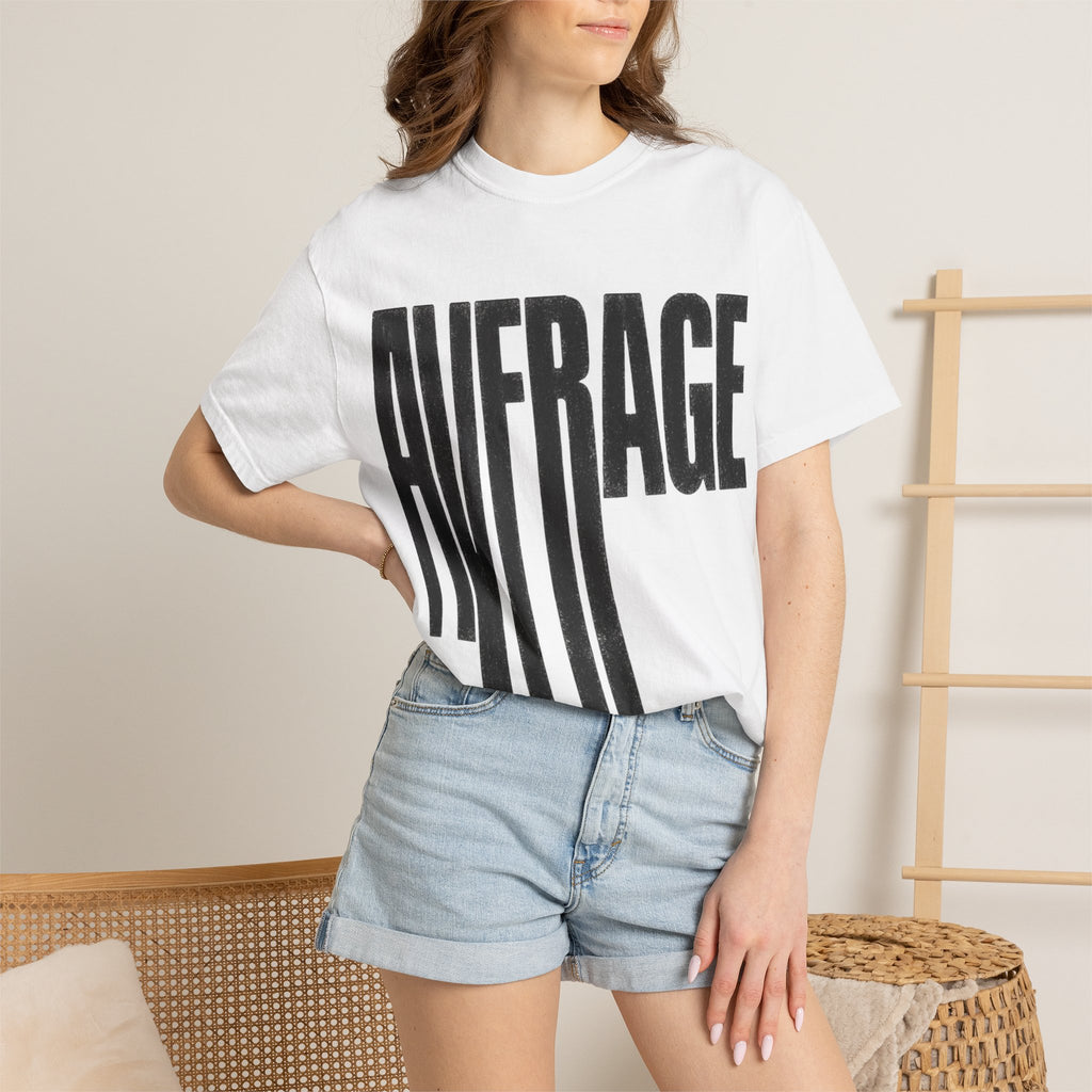 Average Graphic T-Shirt - Bold Vertical Text Tee
