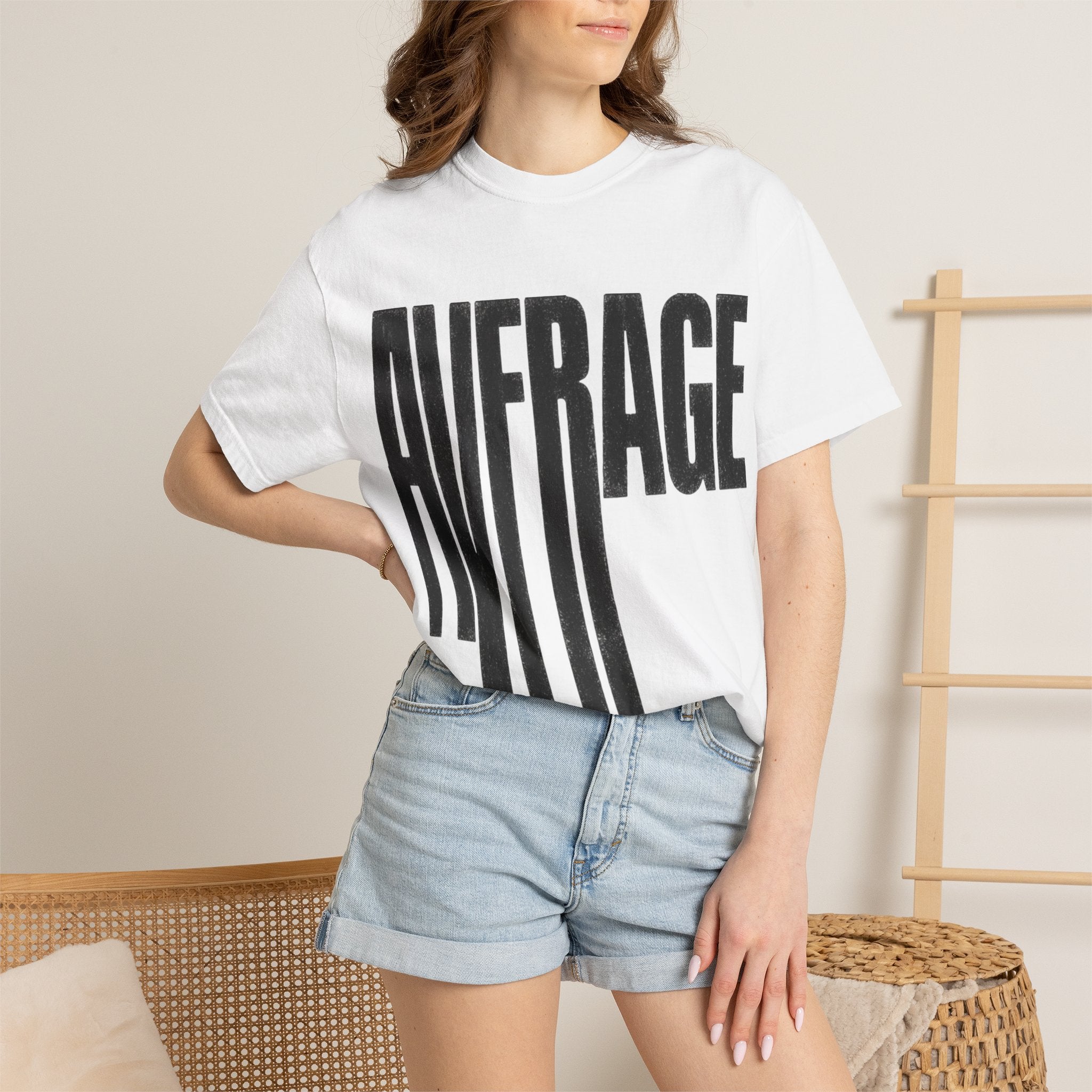 Average Graphic T-Shirt - Bold Vertical Text Tee