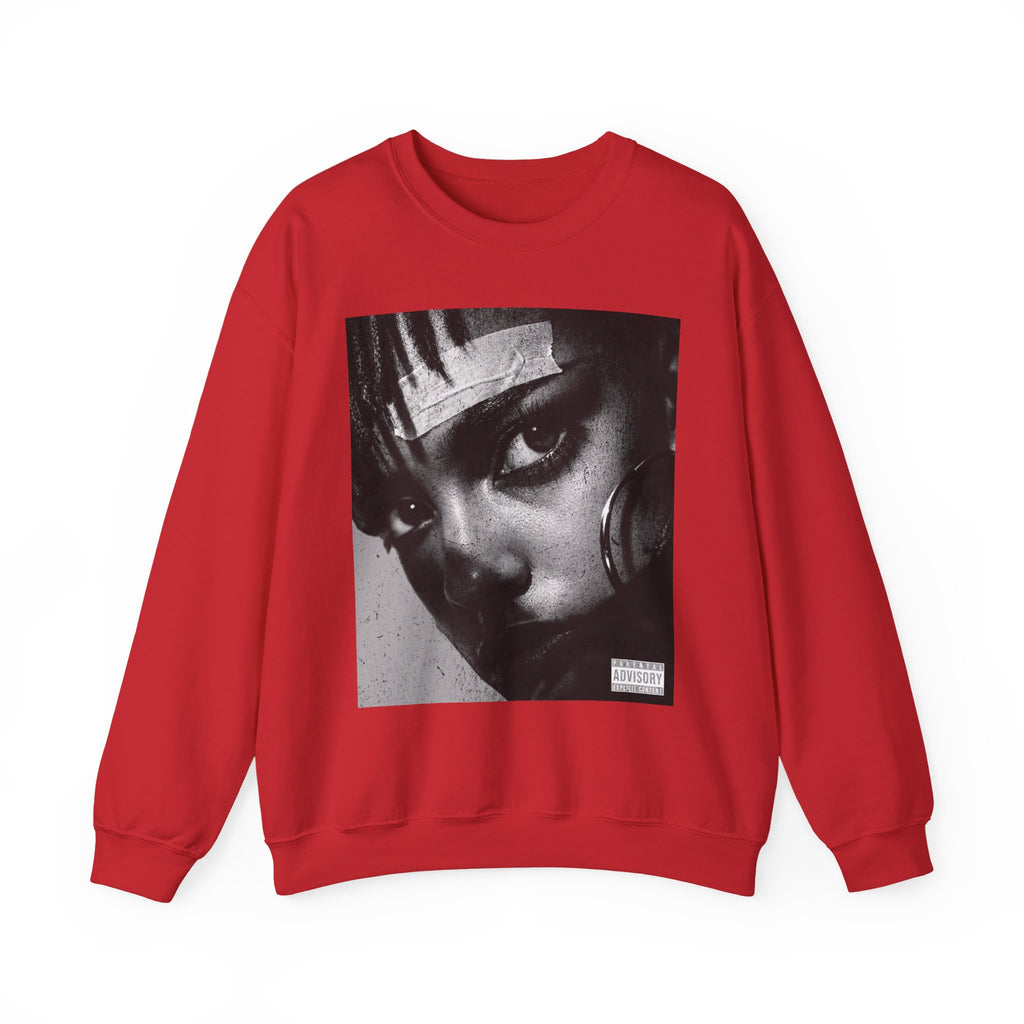 Black and White Portrait Crewneck Sweatshirt | Moody Face Graphic
