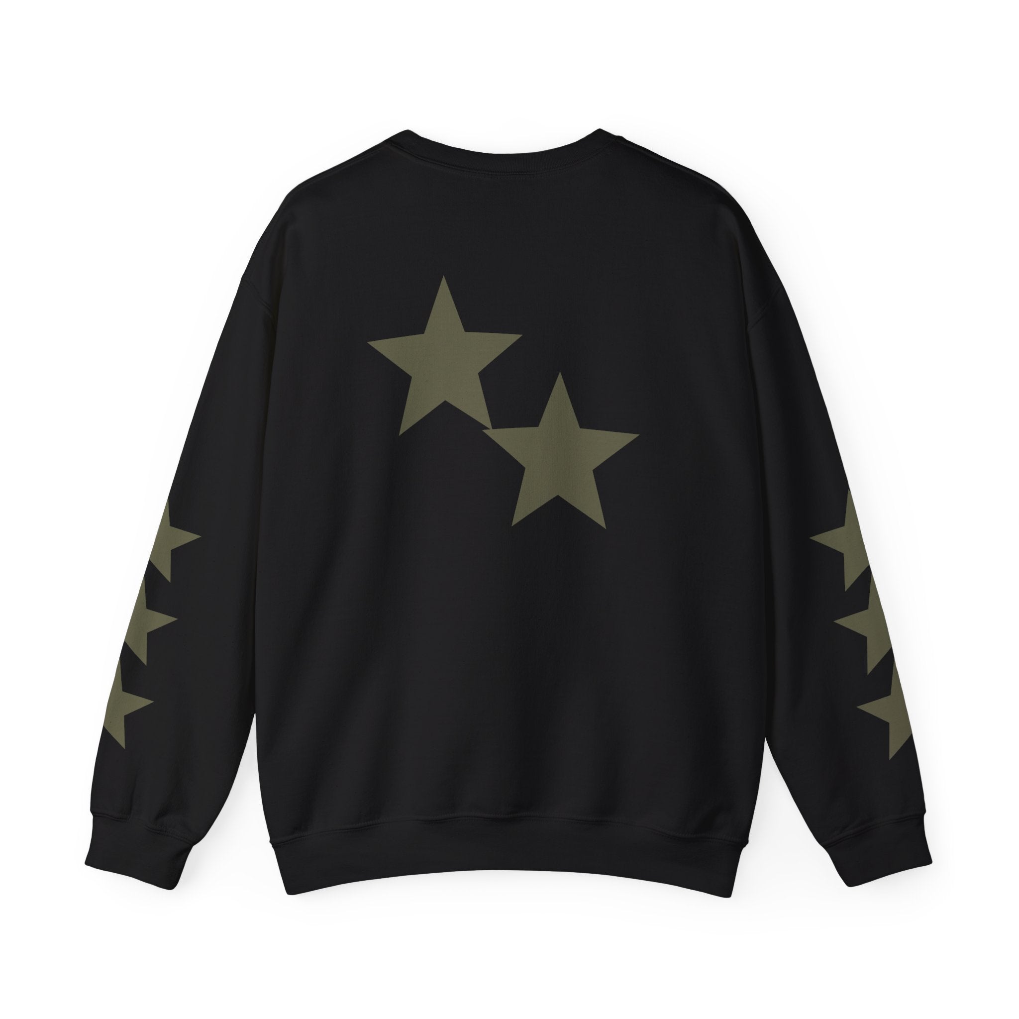 Crewneck Sweatshirt — Distressed Claw Marks & Star Sleeve Graphic