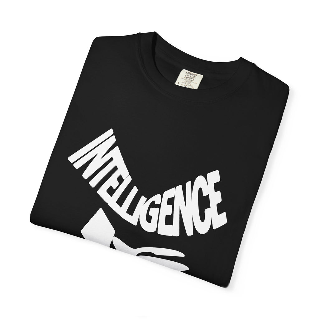 Intelligence Drip T-Shirt — Graphic Novelty Tee with Hand & Text Design