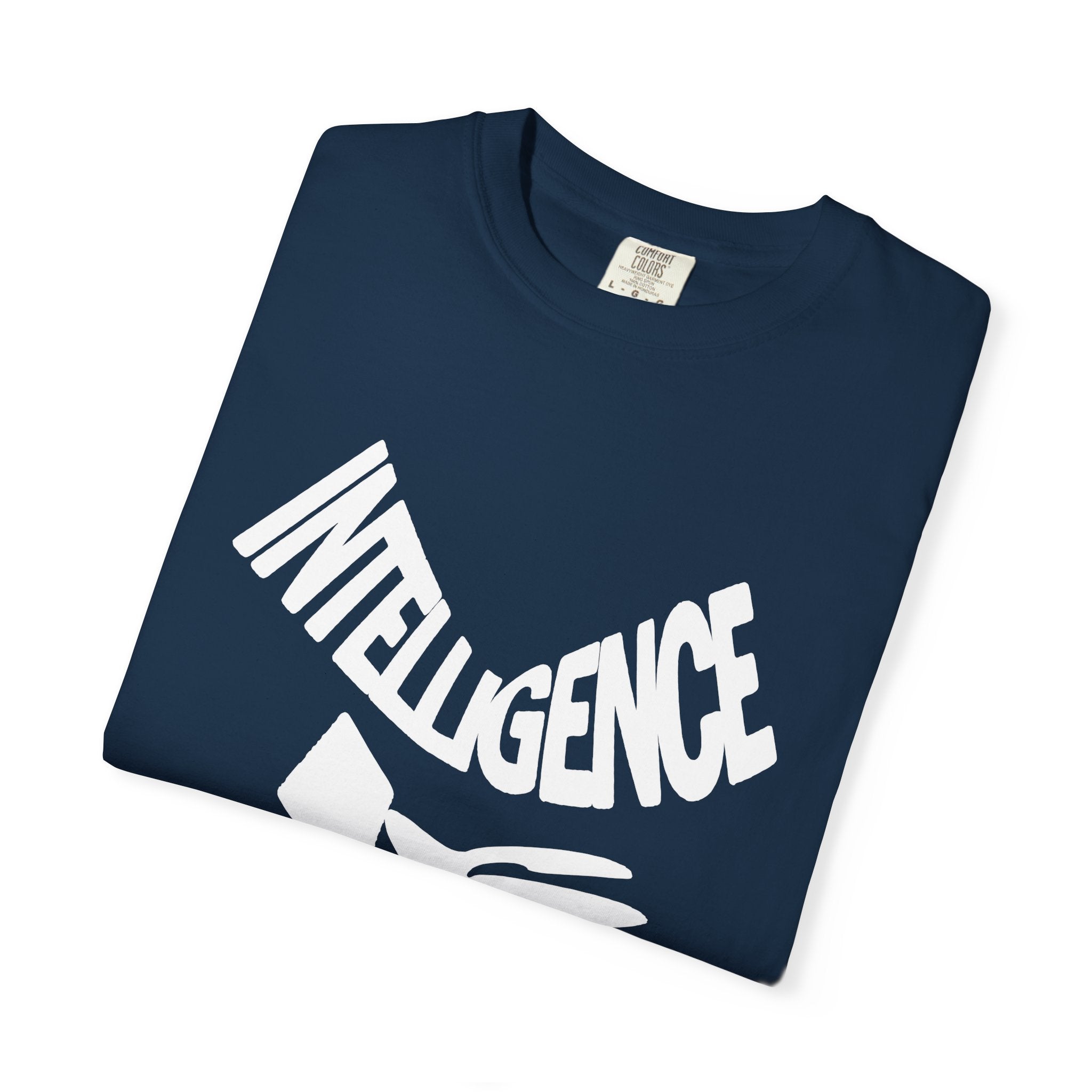 Intelligence Drip T-Shirt — Graphic Novelty Tee with Hand & Text Design