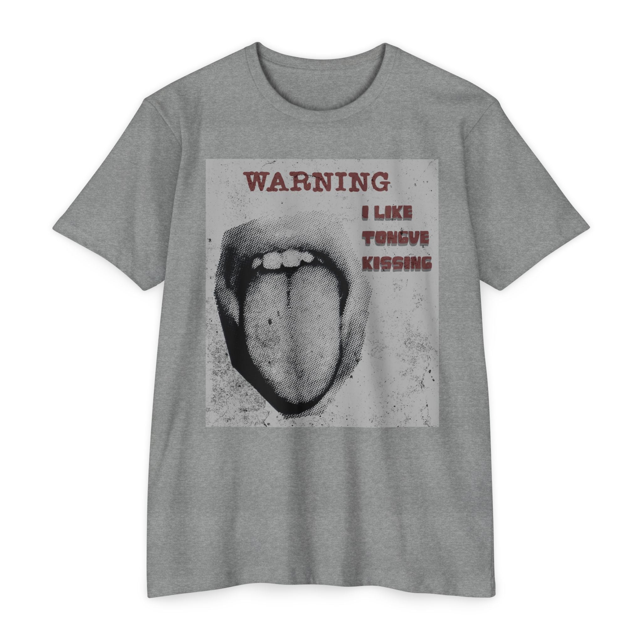 Warning I Like Tongue Kissing T-Shirt — Edgy Graphic Tee for Couples & Date Night