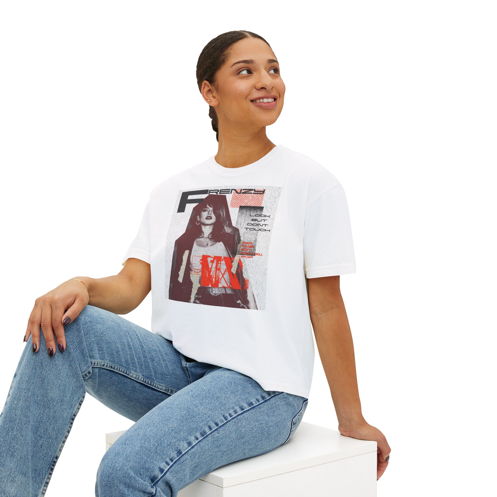 Chic Women's Boxy Tee with Trendy Retro Design | Casual Fashion Top for Everyday Wear, Stylish Gifts, Summer Wardrobe, Street Style