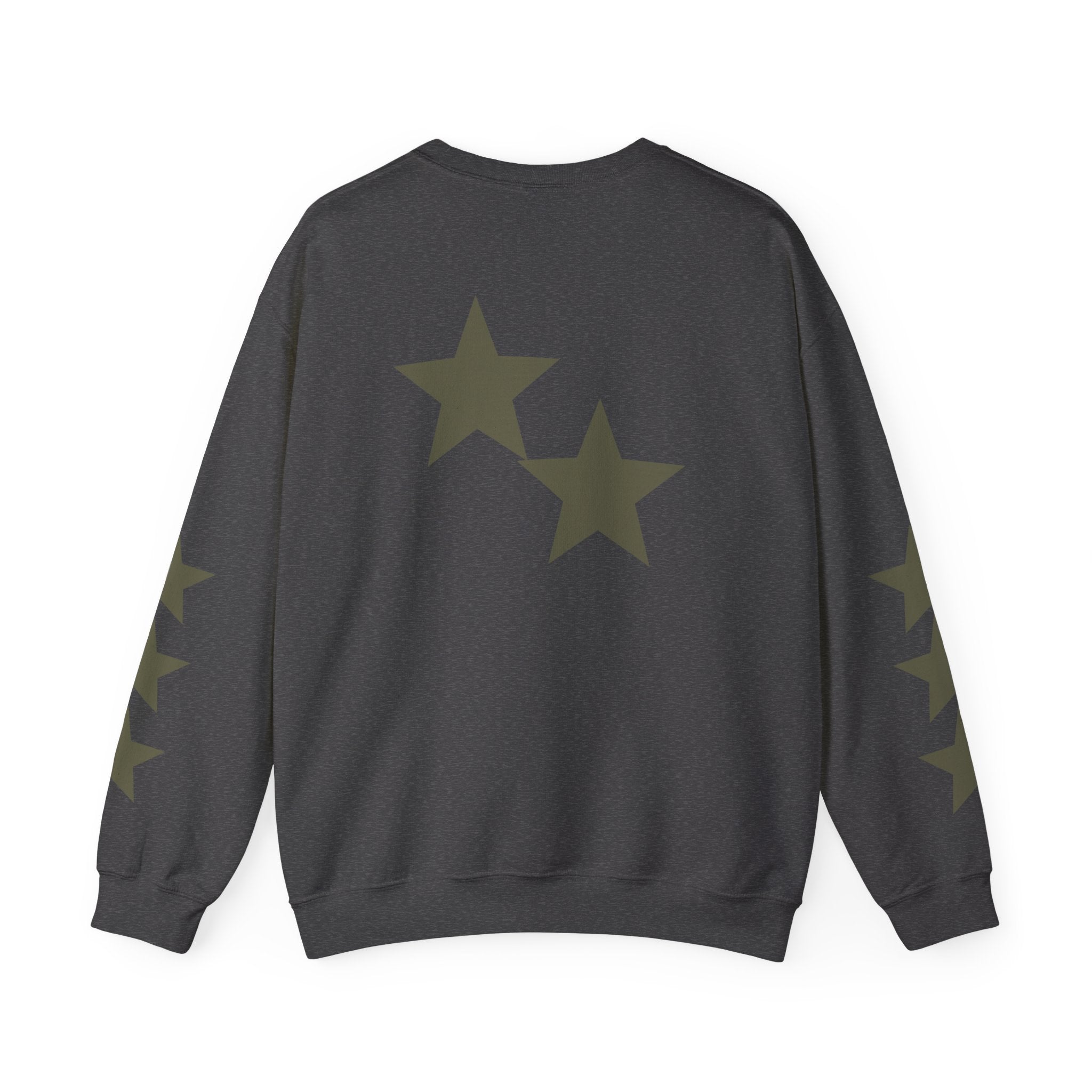 Crewneck Sweatshirt — Distressed Claw Marks & Star Sleeve Graphic