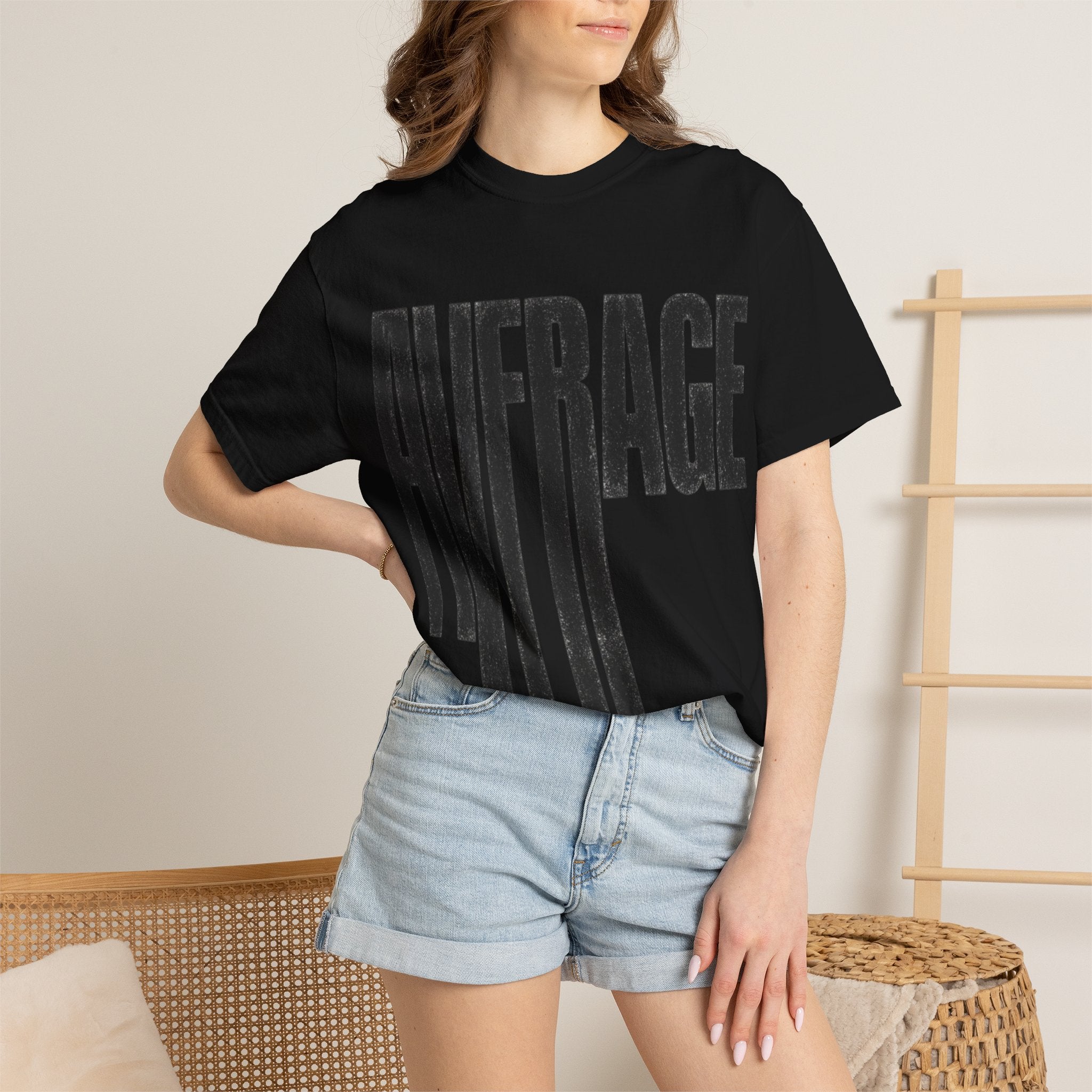 Average Graphic T-Shirt - Bold Vertical Text Tee