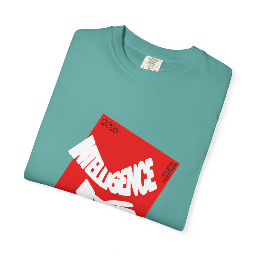 Graphic Tee — "Intelligence Drip" Red Block Design