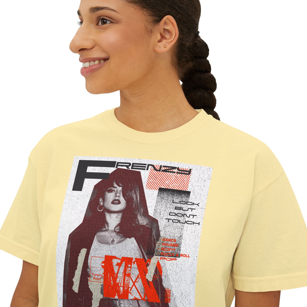 Chic Women's Boxy Tee with Trendy Retro Design | Casual Fashion Top for Everyday Wear, Stylish Gifts, Summer Wardrobe, Street Style