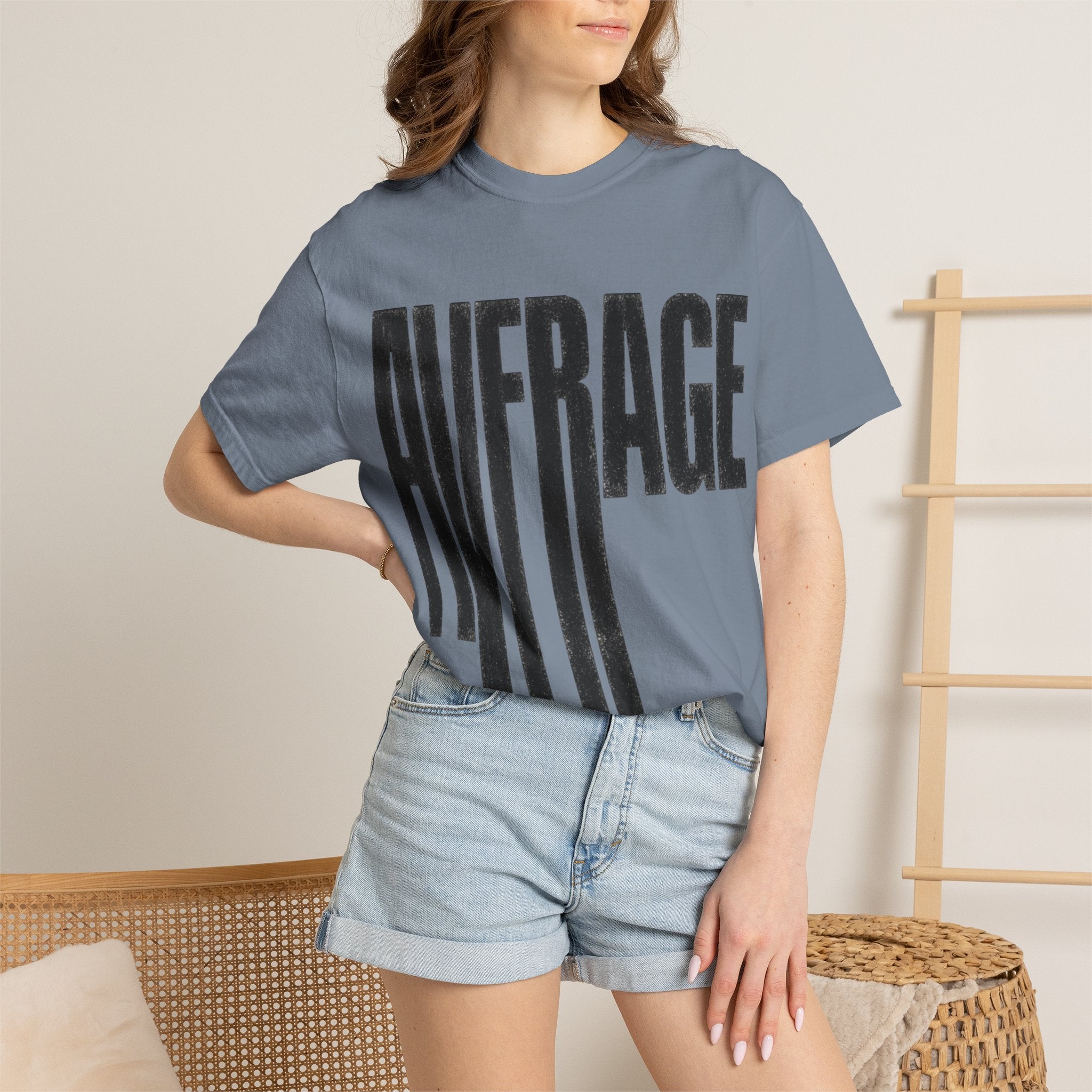 Average Graphic T-Shirt - Bold Vertical Text Tee