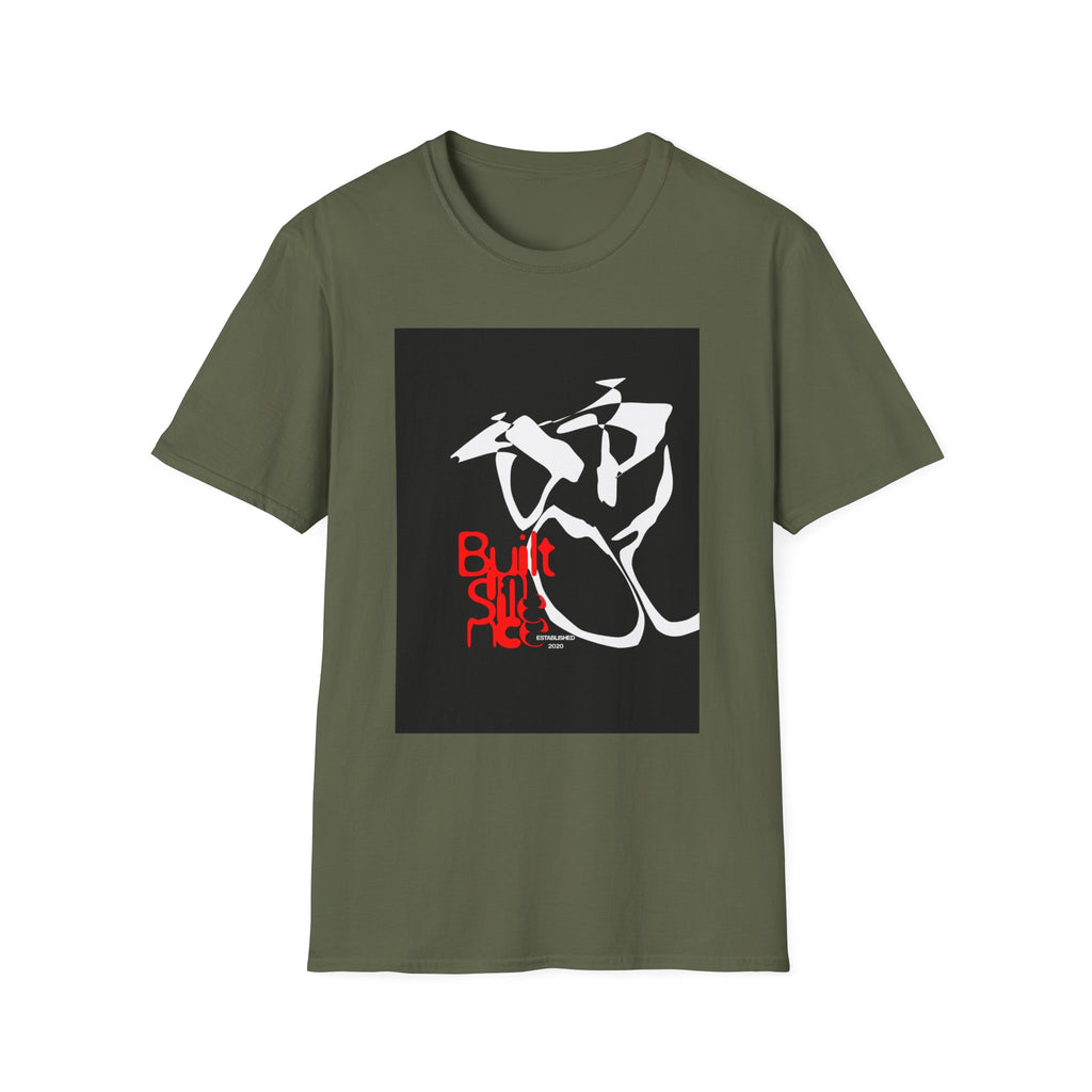 Abstract Skateboard Graphic T‑Shirt — 'Built To Ride' Streetwear Tee