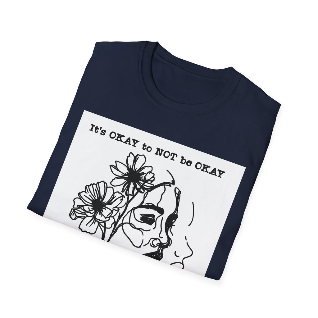 T‑Shirt “It’s OKAY to NOT be OKAY” Mental Health Floral Line Art Tee