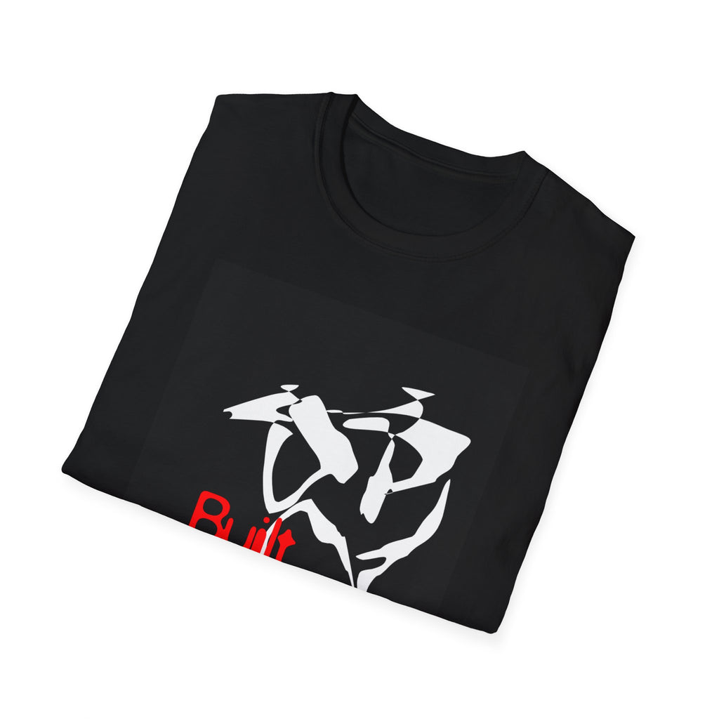 Abstract Skateboard Graphic T‑Shirt — 'Built To Ride' Streetwear Tee