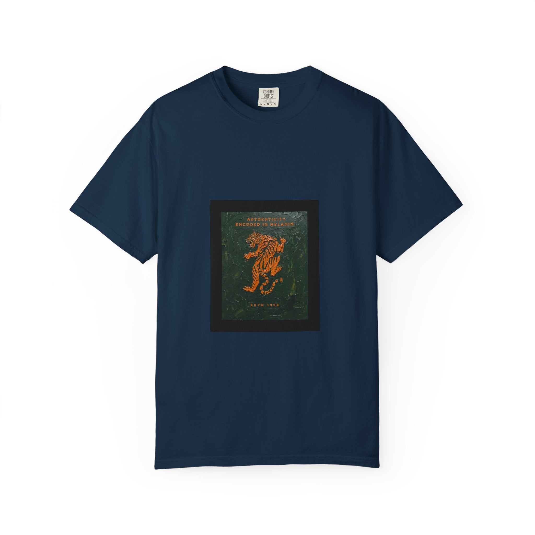 Vintage Botanical Tiger Graphic T-Shirt – "Into Wild" Garment-Dyed Tee