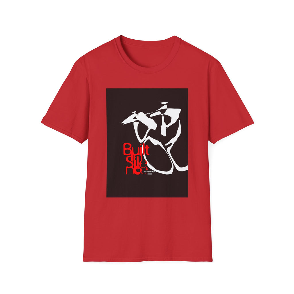 Abstract Skateboard Graphic T‑Shirt — 'Built To Ride' Streetwear Tee