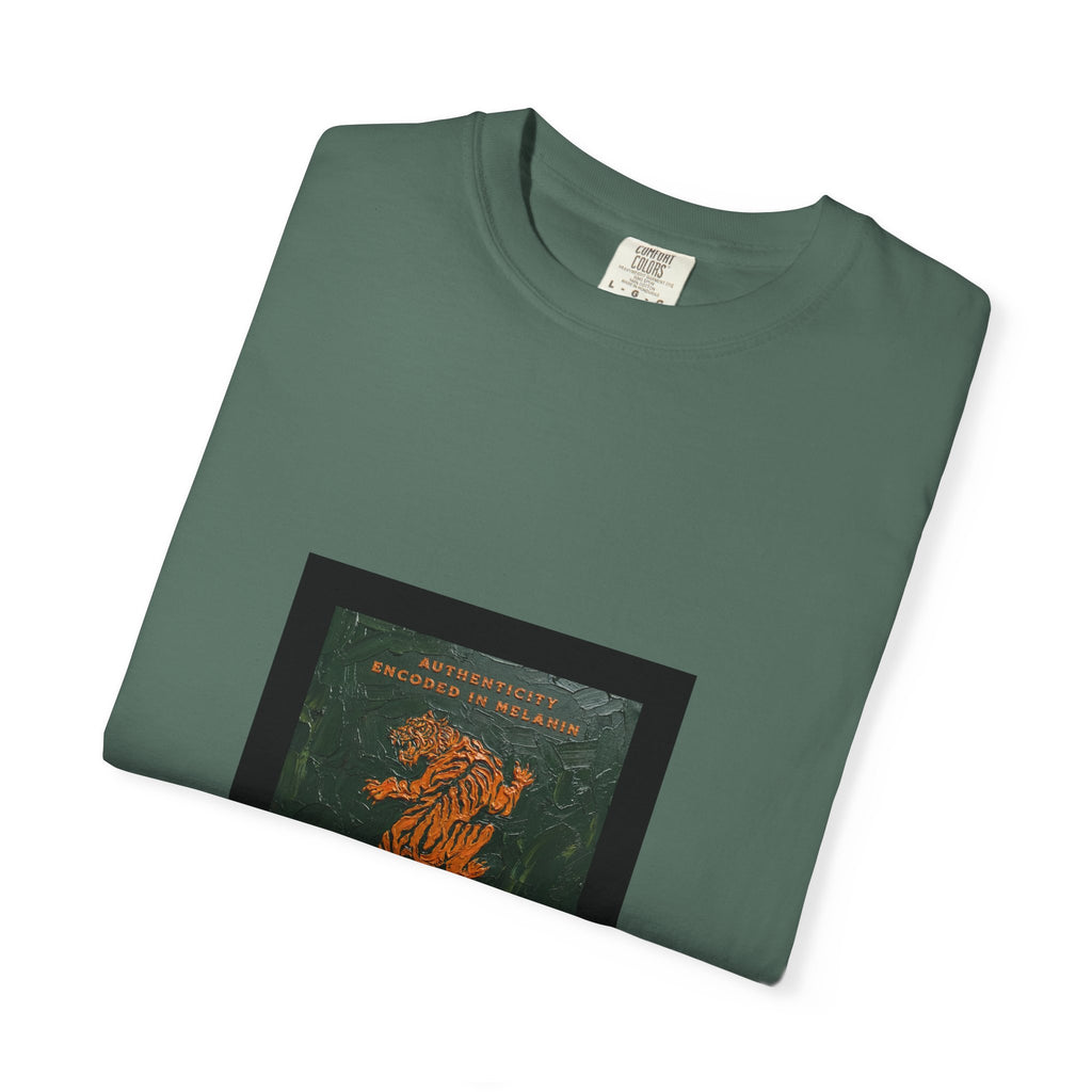 Vintage Botanical Tiger Graphic T-Shirt – "Into Wild" Garment-Dyed Tee