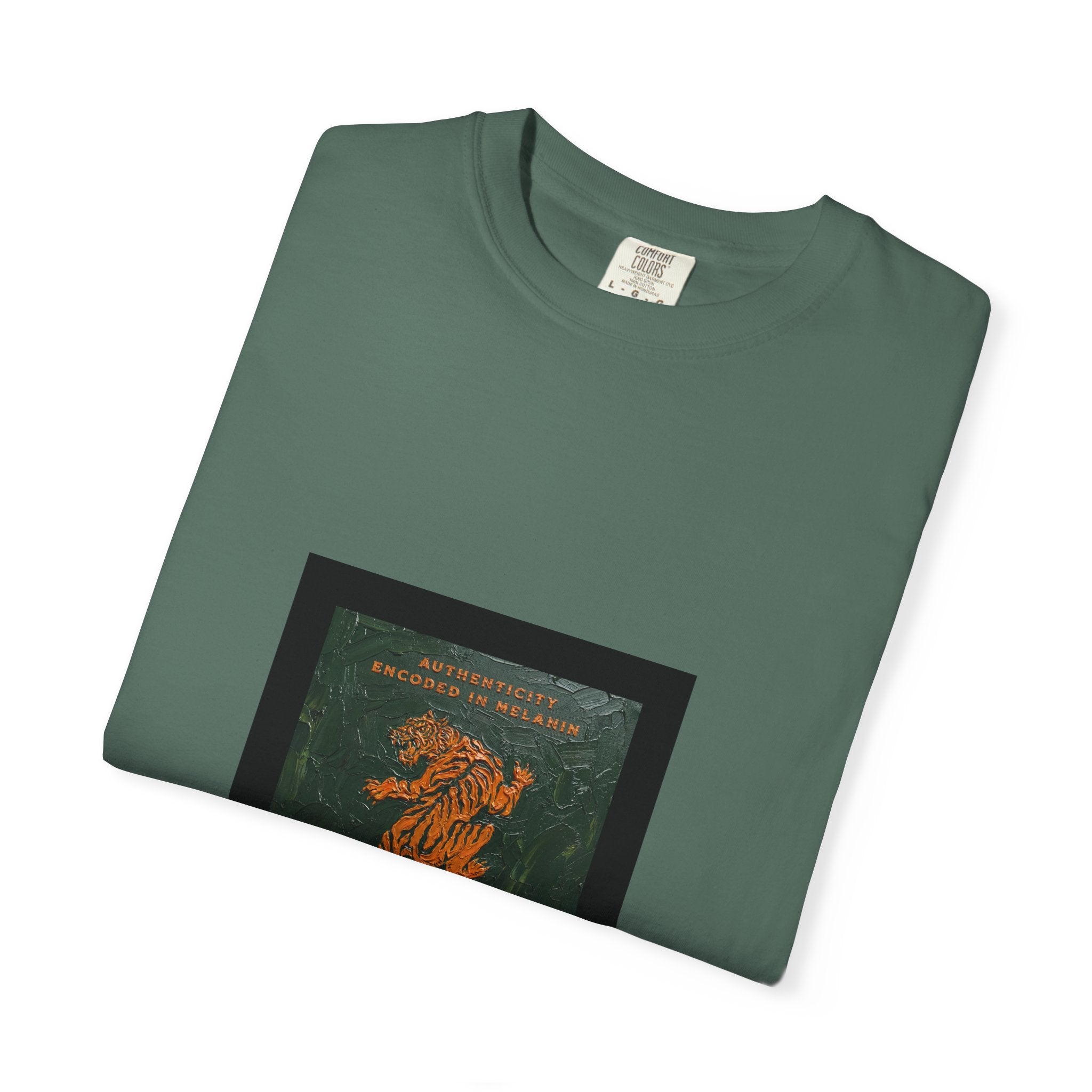 Vintage Botanical Tiger Graphic T-Shirt – "Into Wild" Garment-Dyed Tee