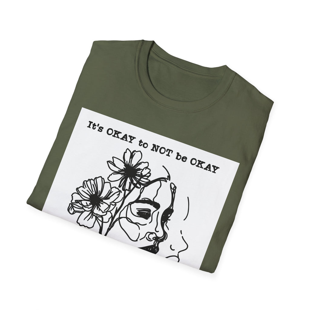 T‑Shirt “It’s OKAY to NOT be OKAY” Mental Health Floral Line Art Tee