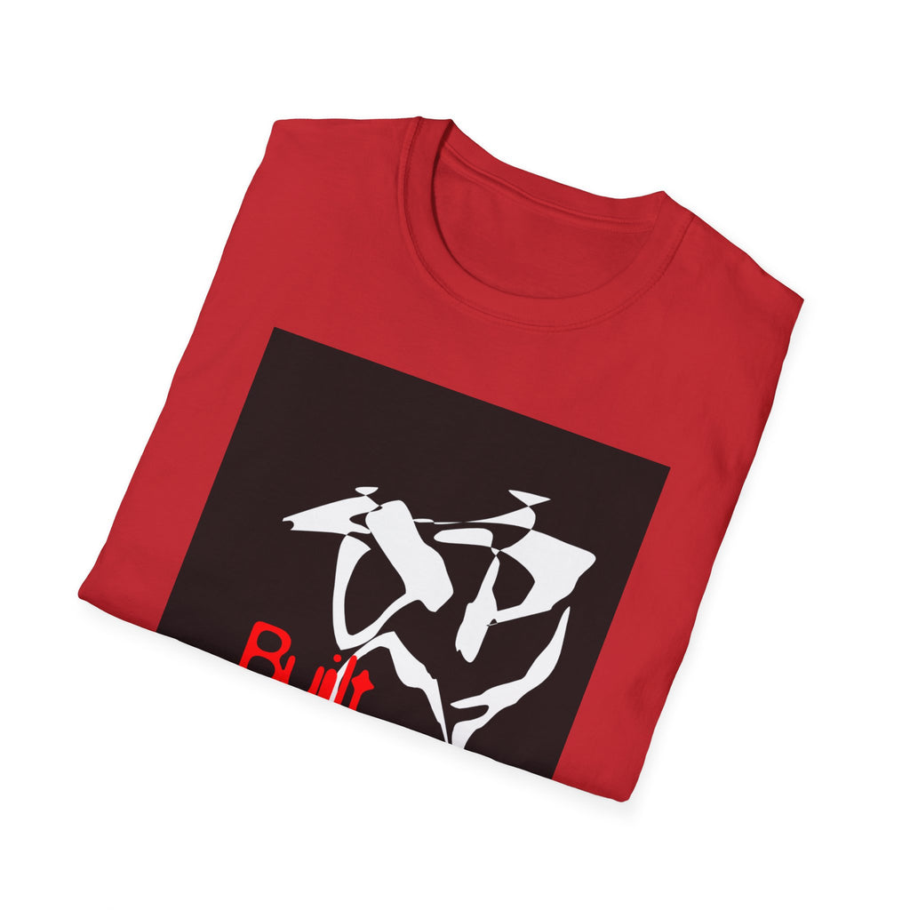Abstract Skateboard Graphic T‑Shirt — 'Built To Ride' Streetwear Tee