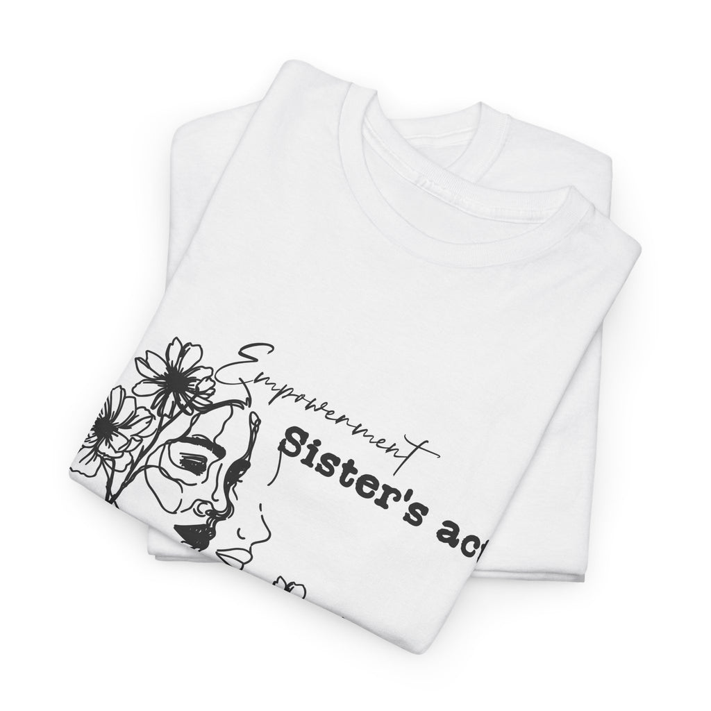 Sisters Act Line Art Faces tee Floral Portrait T-Shirt