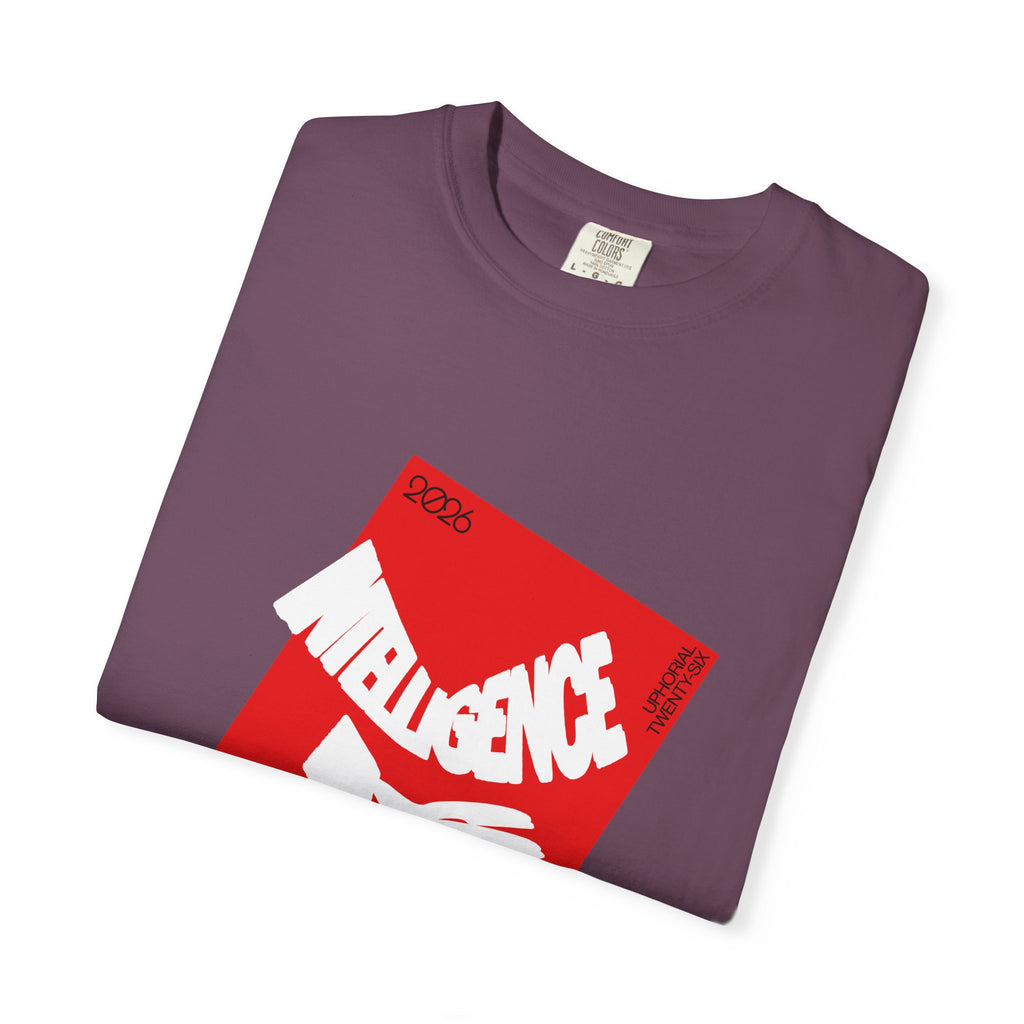 Graphic Tee — "Intelligence Drip" Red Block Design
