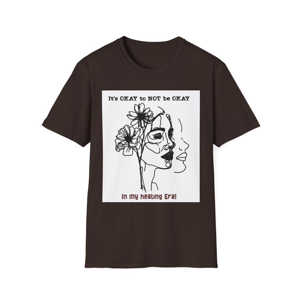 T‑Shirt “It’s OKAY to NOT be OKAY” Mental Health Floral Line Art Tee