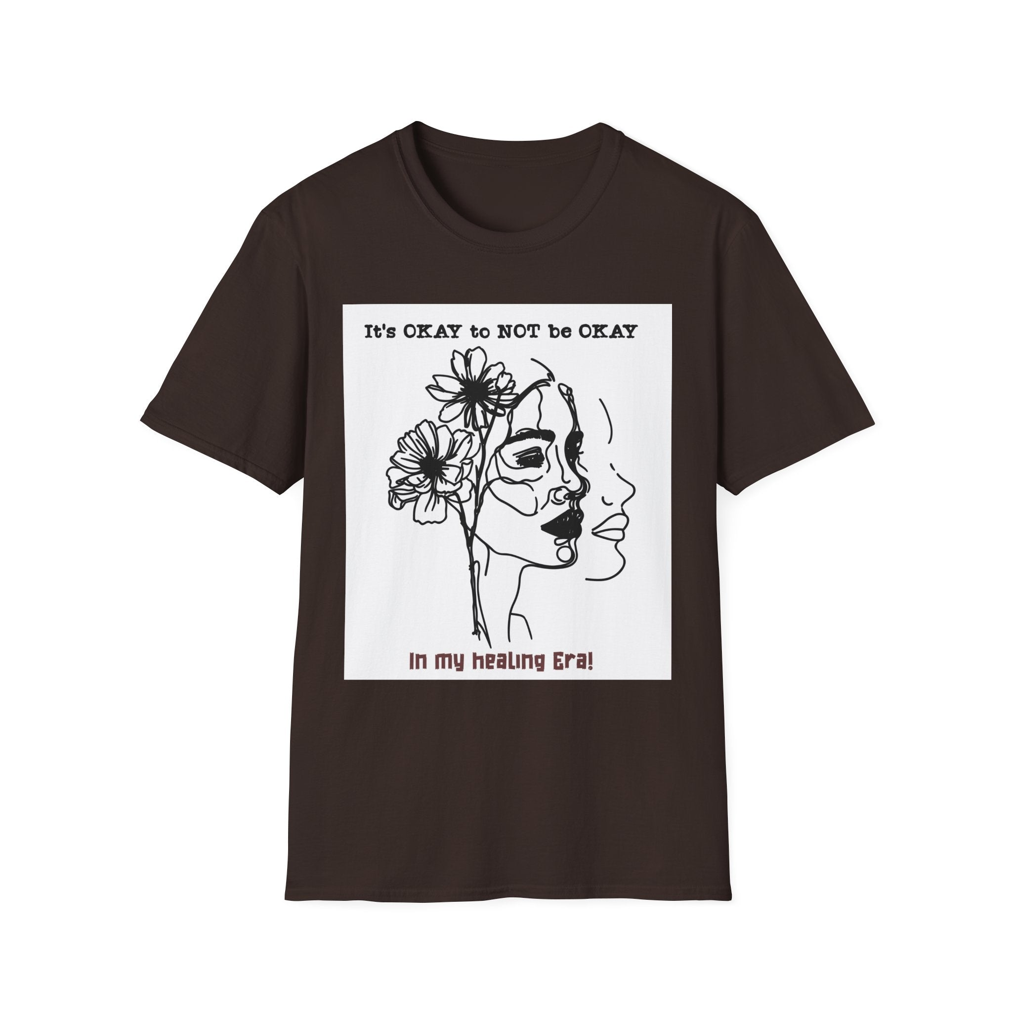 T‑Shirt “It’s OKAY to NOT be OKAY” Mental Health Floral Line Art Tee