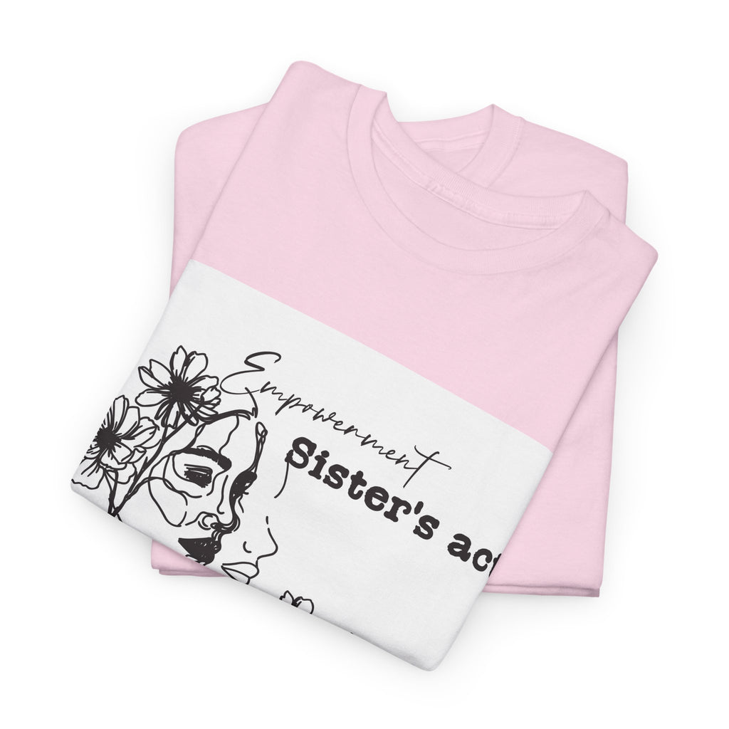 Sisters Act Line Art Faces tee Floral Portrait T-Shirt