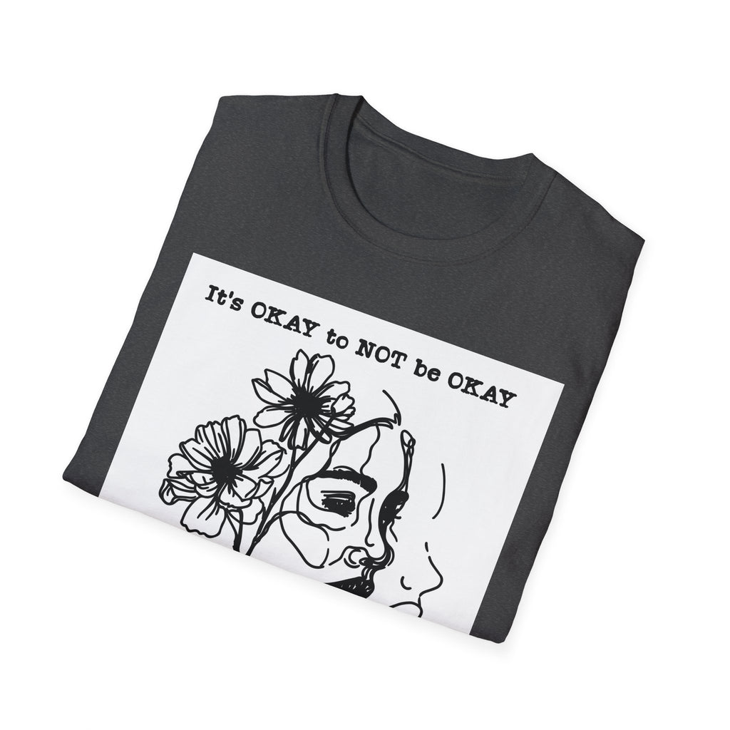 T‑Shirt “It’s OKAY to NOT be OKAY” Mental Health Floral Line Art Tee