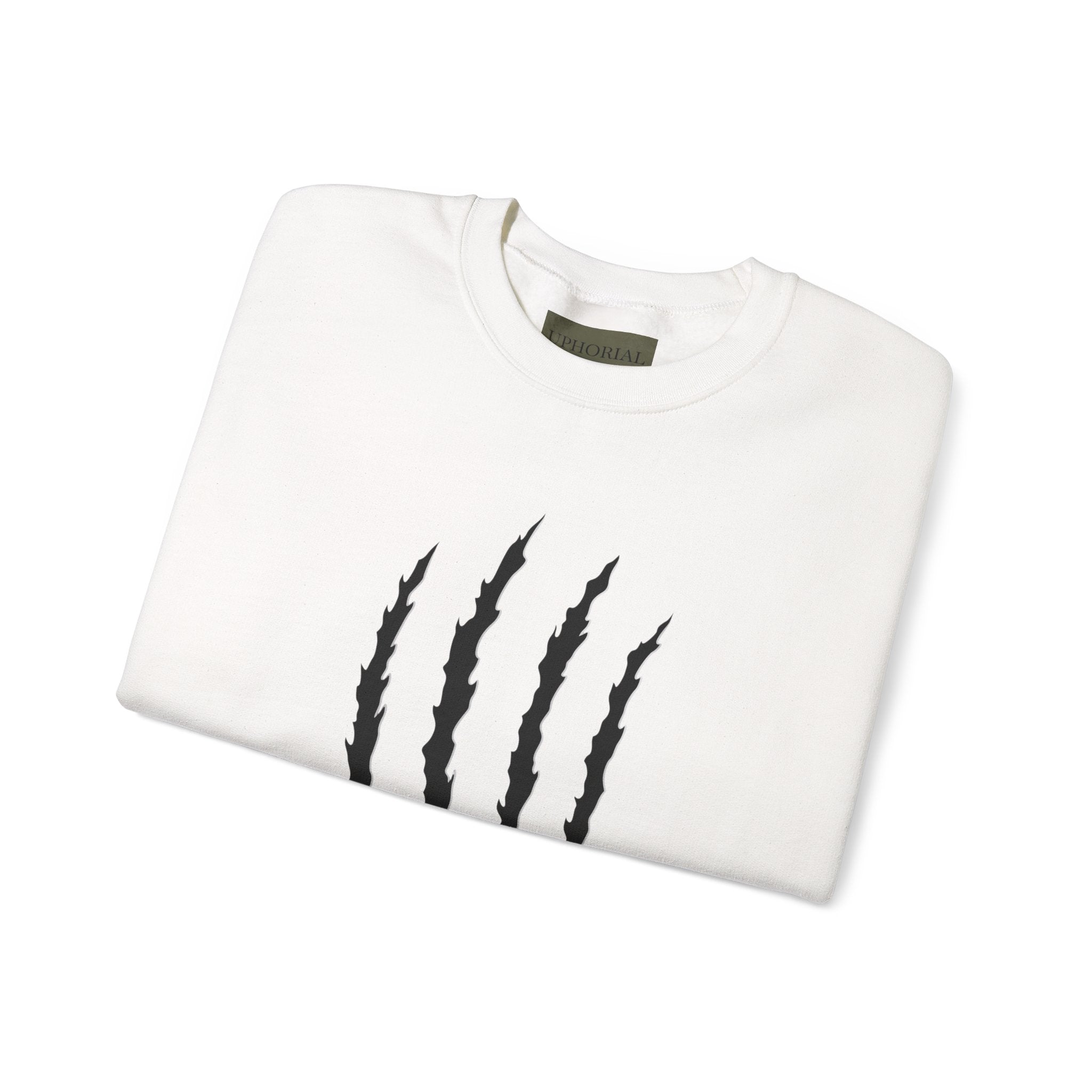 Crewneck Sweatshirt — Distressed Claw Marks & Star Sleeve Graphic