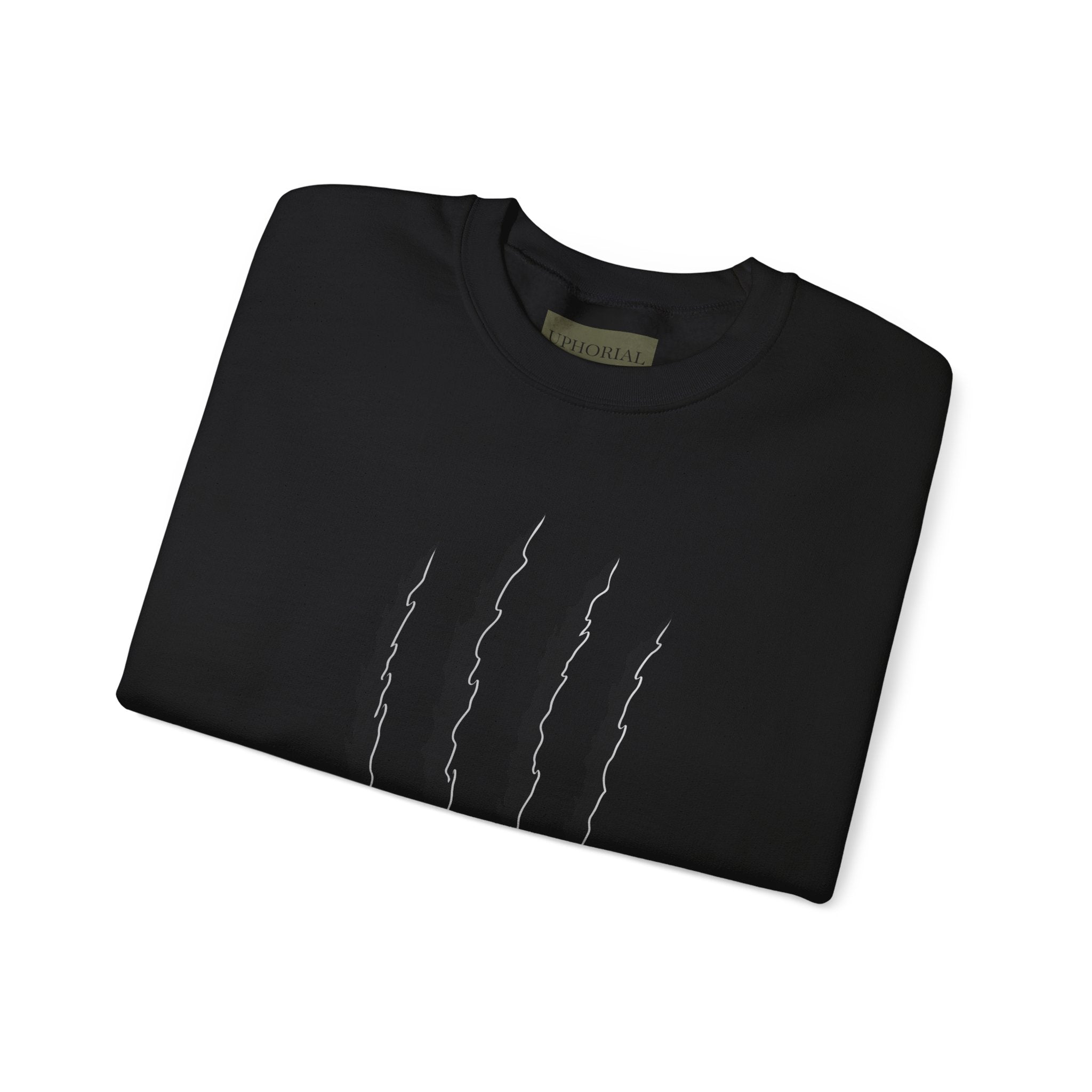 Crewneck Sweatshirt — Distressed Claw Marks & Star Sleeve Graphic