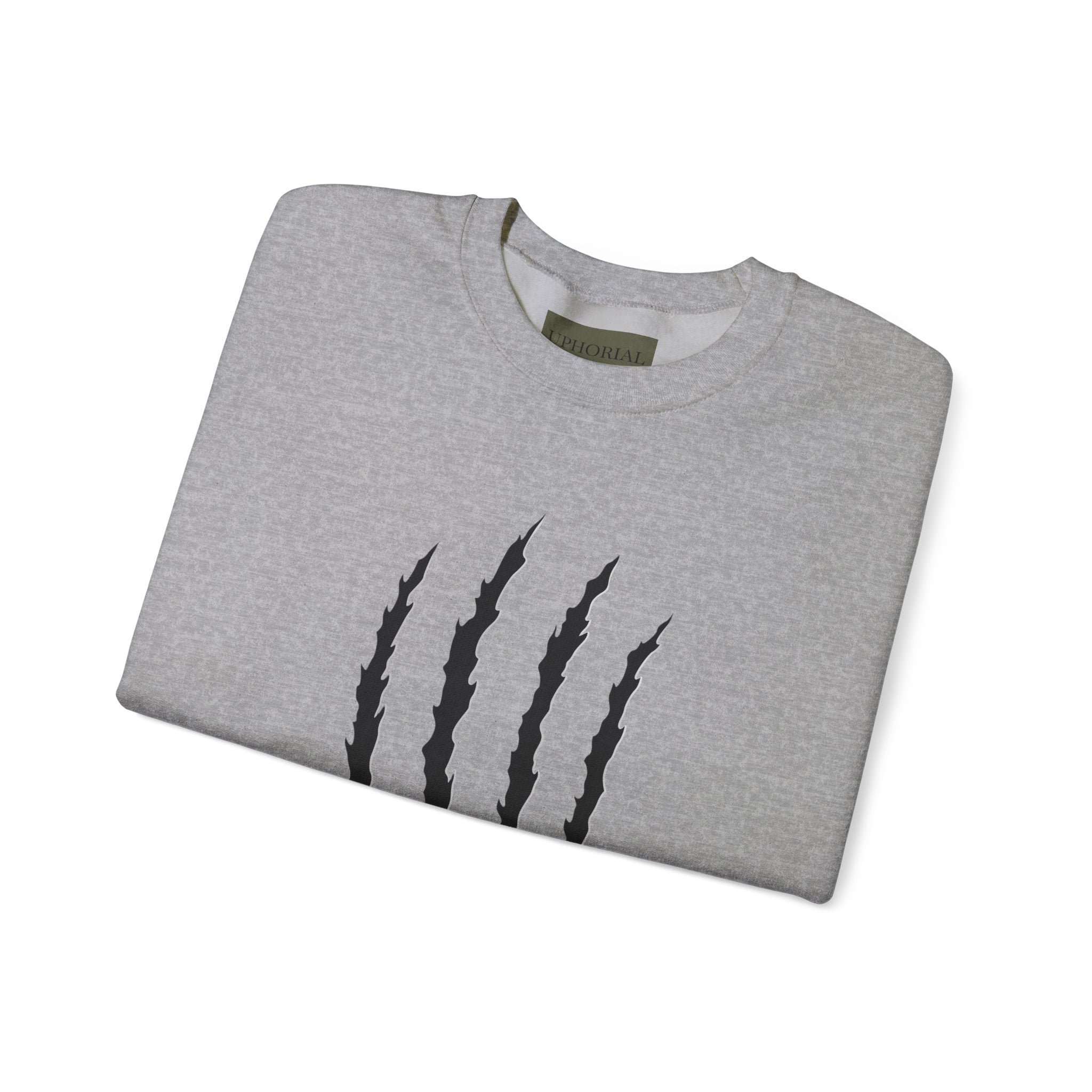 Crewneck Sweatshirt — Distressed Claw Marks & Star Sleeve Graphic