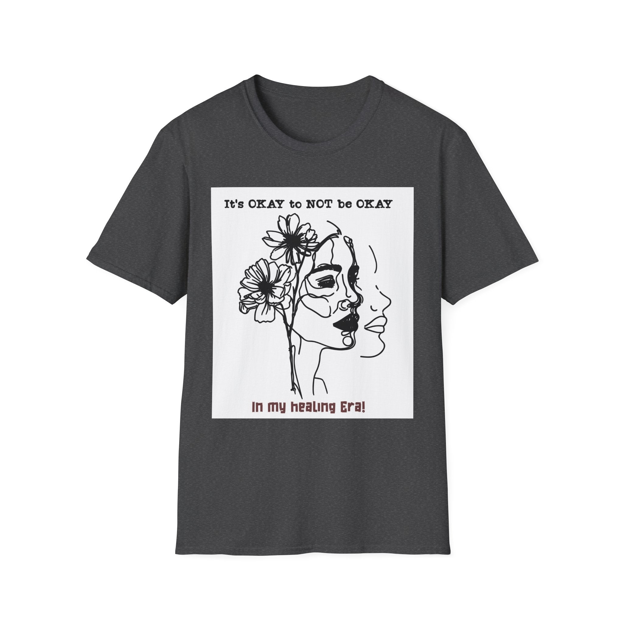T‑Shirt “It’s OKAY to NOT be OKAY” Mental Health Floral Line Art Tee