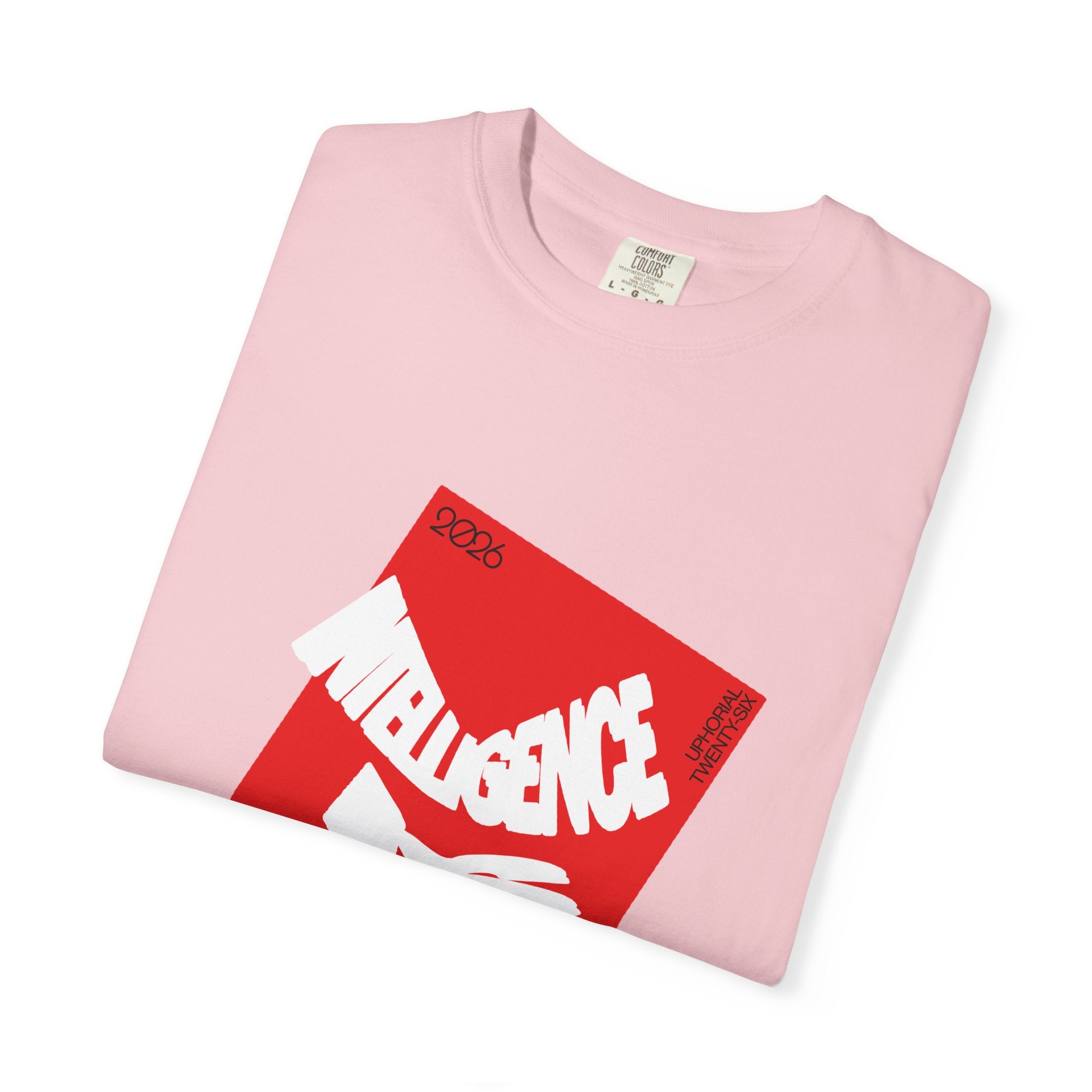 Graphic Tee — "Intelligence Drip" Red Block Design