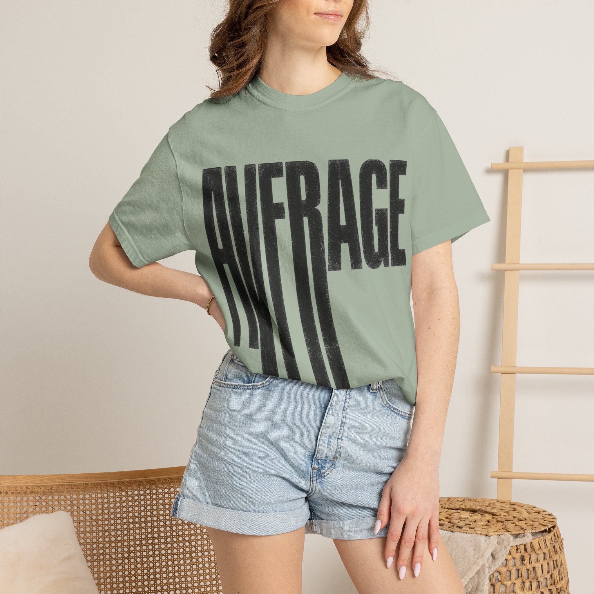 Average Graphic T-Shirt - Bold Vertical Text Tee