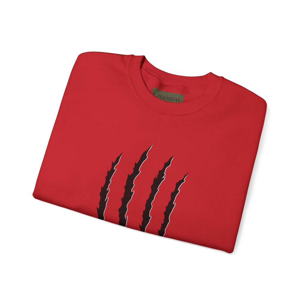 Crewneck Sweatshirt — Distressed Claw Marks & Star Sleeve Graphic