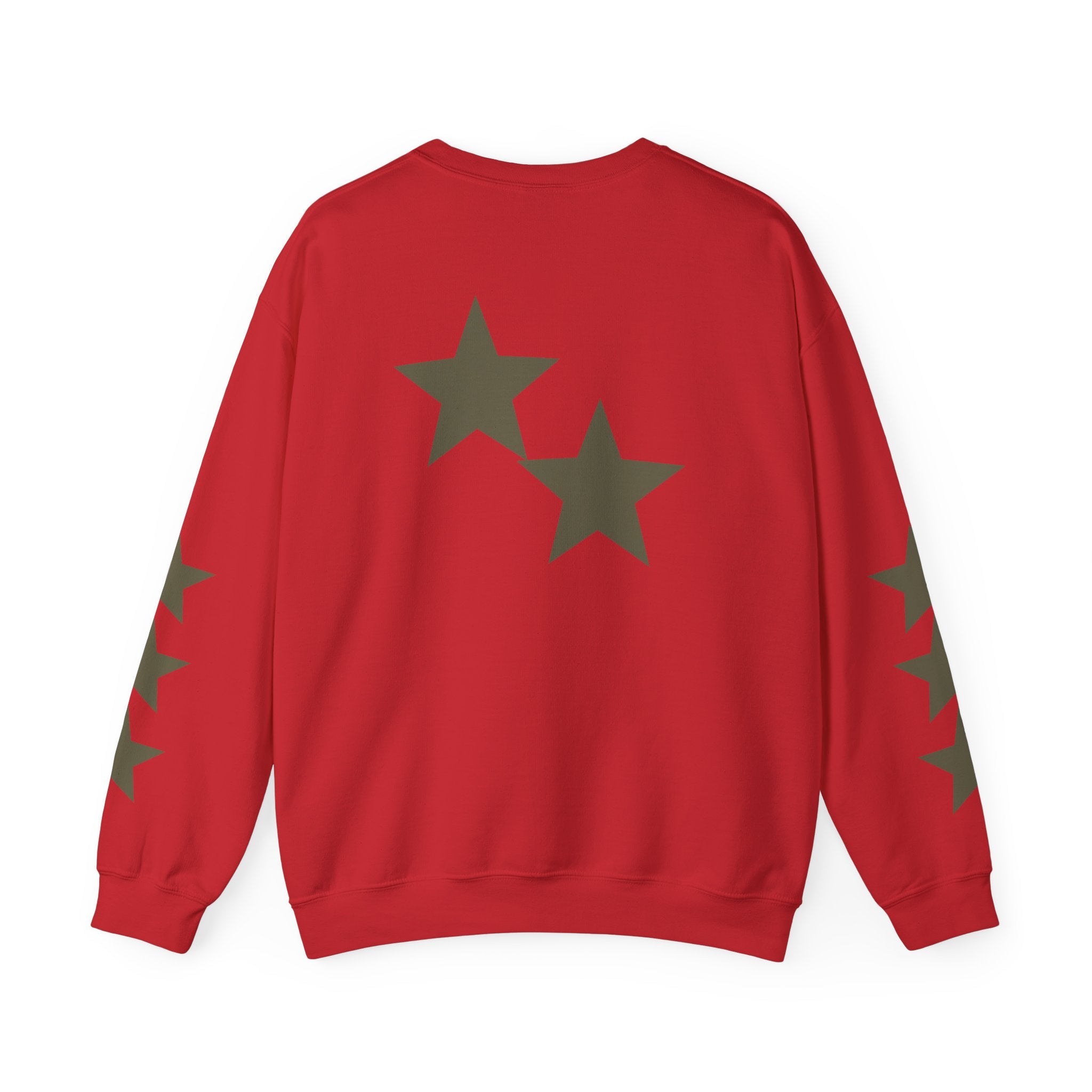 Crewneck Sweatshirt — Distressed Claw Marks & Star Sleeve Graphic