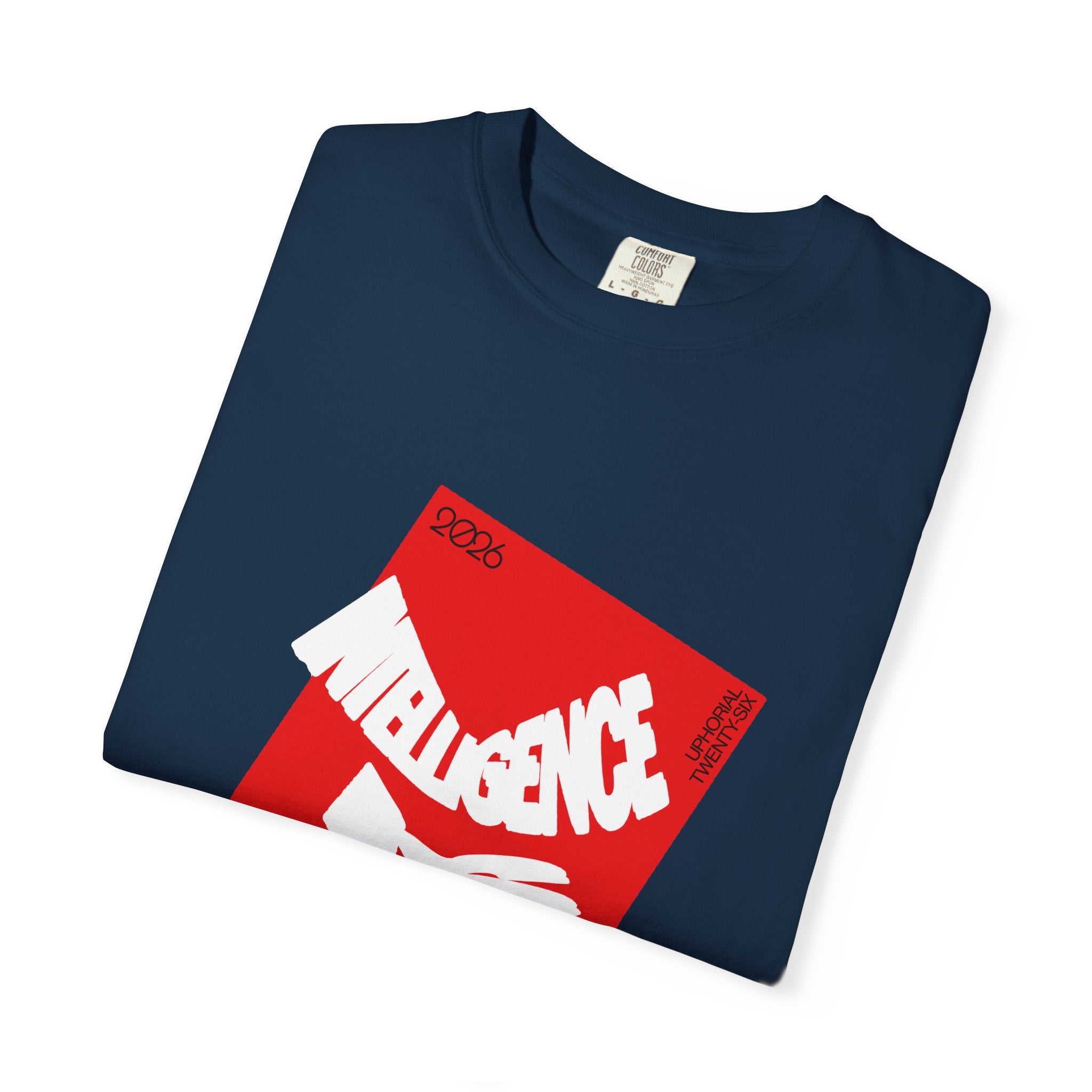 Graphic Tee — "Intelligence Drip" Red Block Design