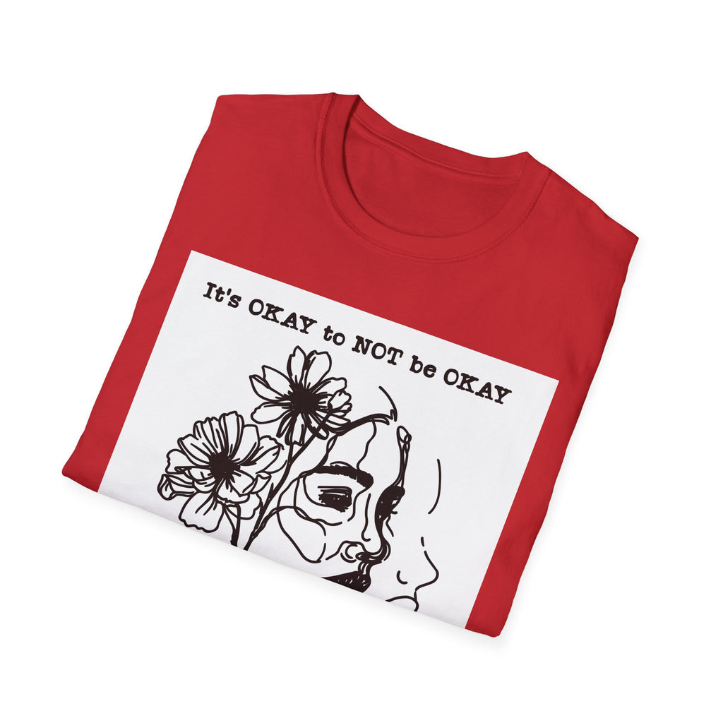 T‑Shirt “It’s OKAY to NOT be OKAY” Mental Health Floral Line Art Tee