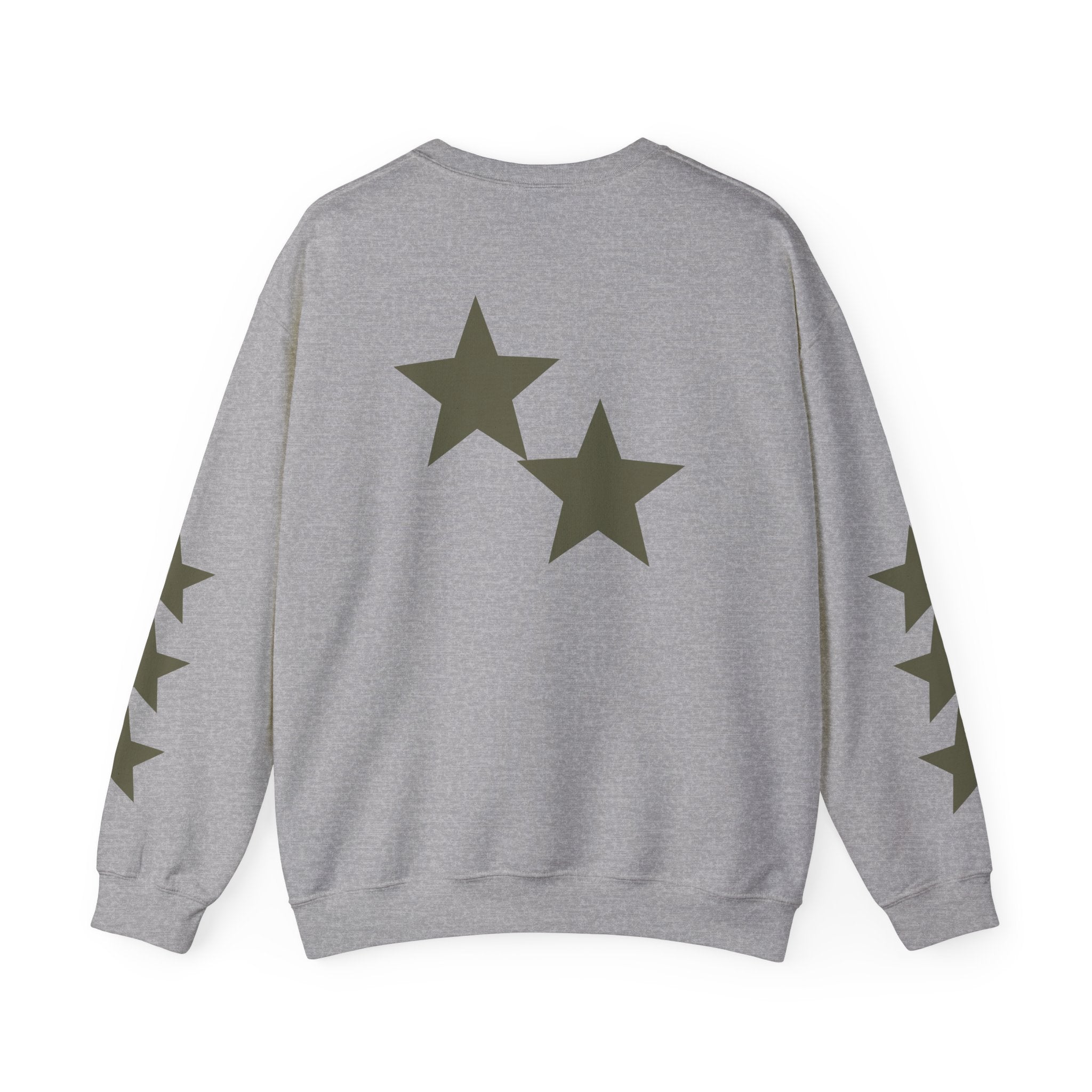 Crewneck Sweatshirt — Distressed Claw Marks & Star Sleeve Graphic