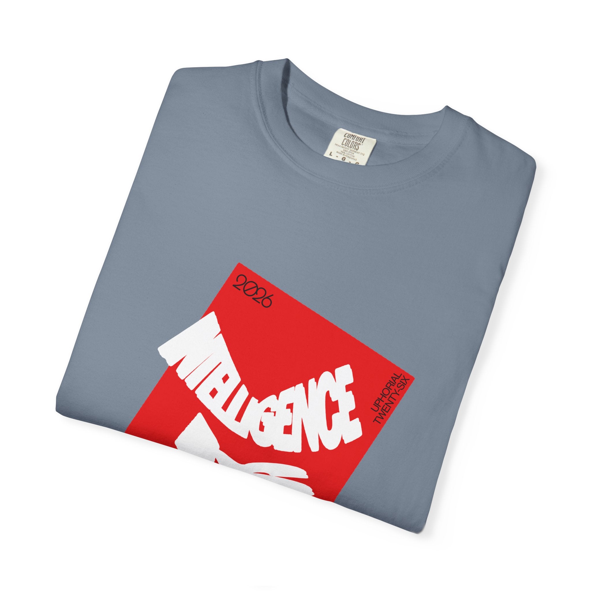 Graphic Tee — "Intelligence Drip" Red Block Design