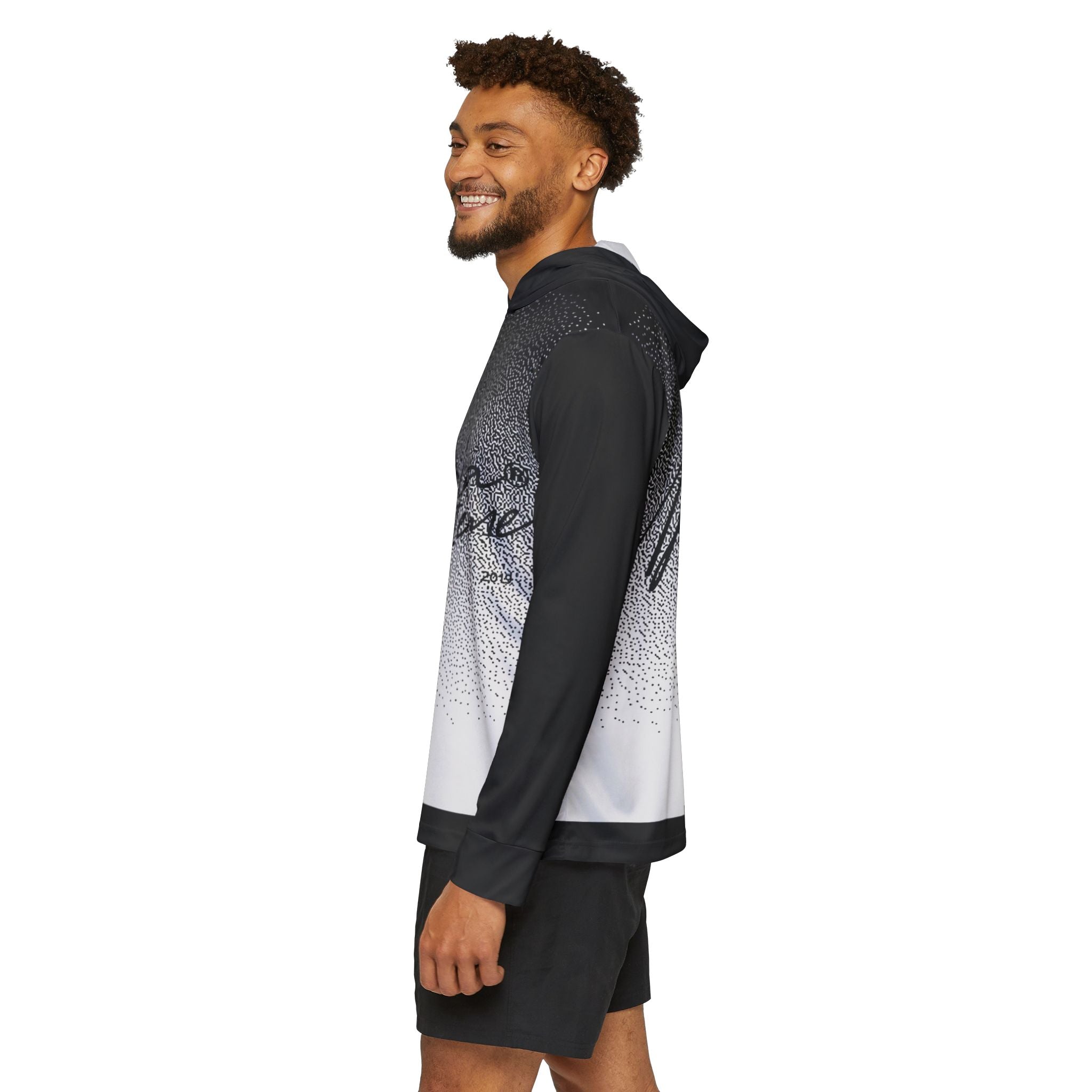 Black Print Uphorial Excitement Script Hoodie