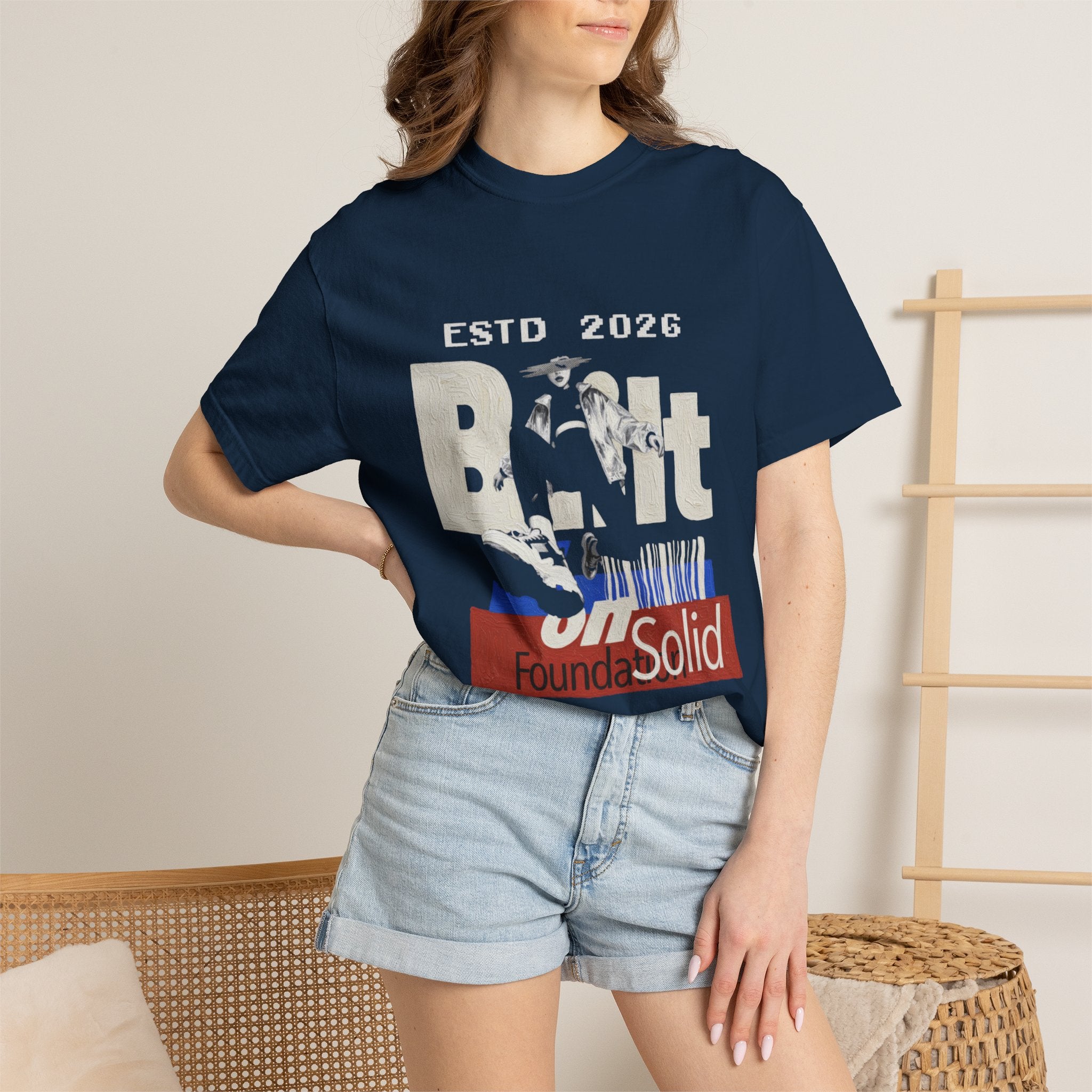 Vintage Skate Logo T-Shirt – "Built on a Solid Foundation" Graphic Tee
