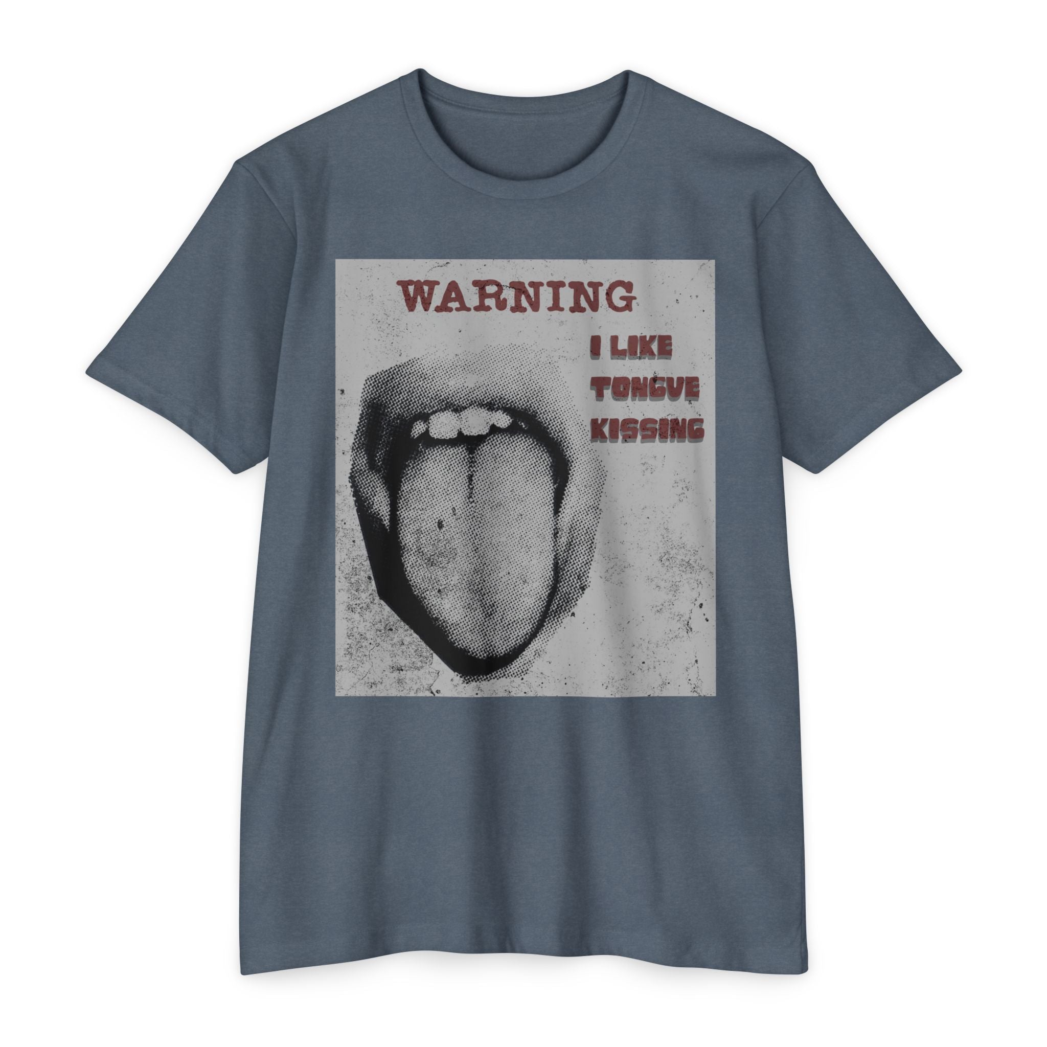 Warning I Like Tongue Kissing T-Shirt — Edgy Graphic Tee for Couples & Date Night