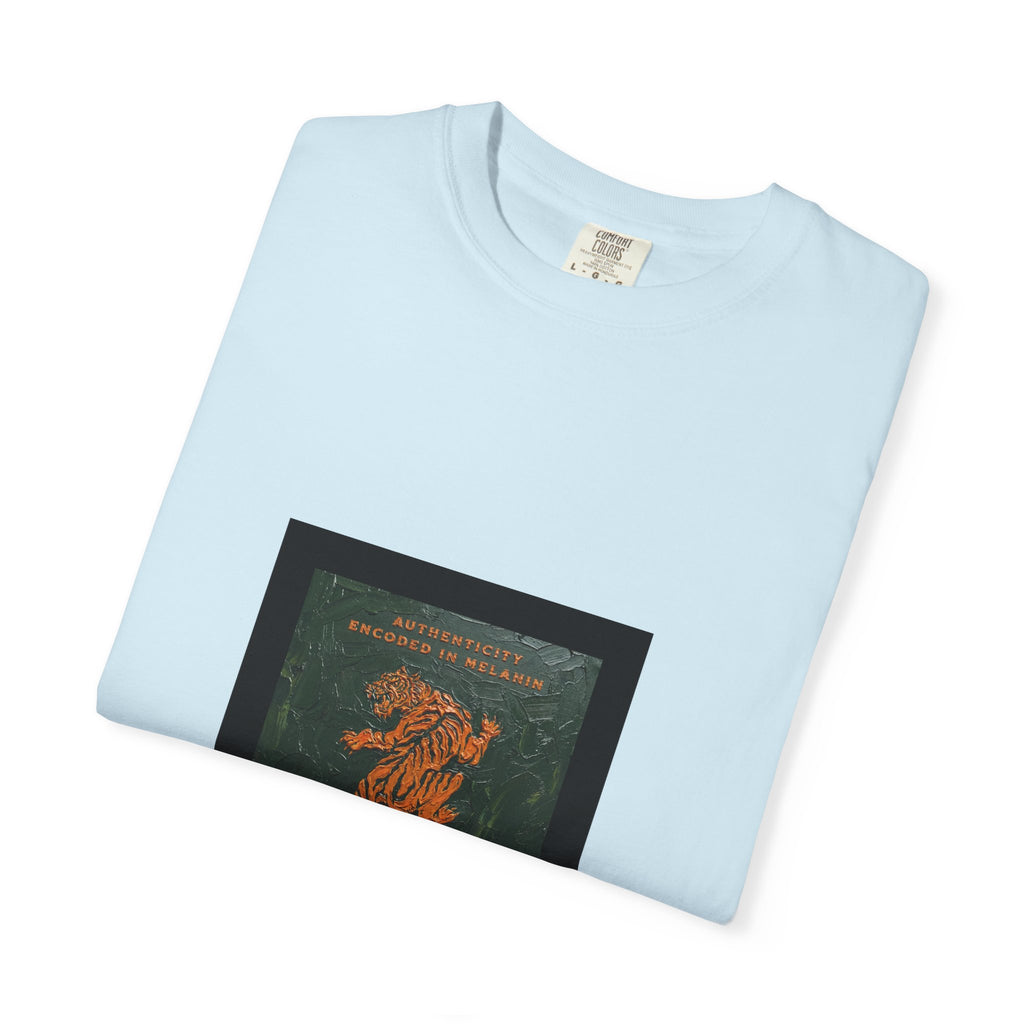 Vintage Botanical Tiger Graphic T-Shirt – "Into Wild" Garment-Dyed Tee