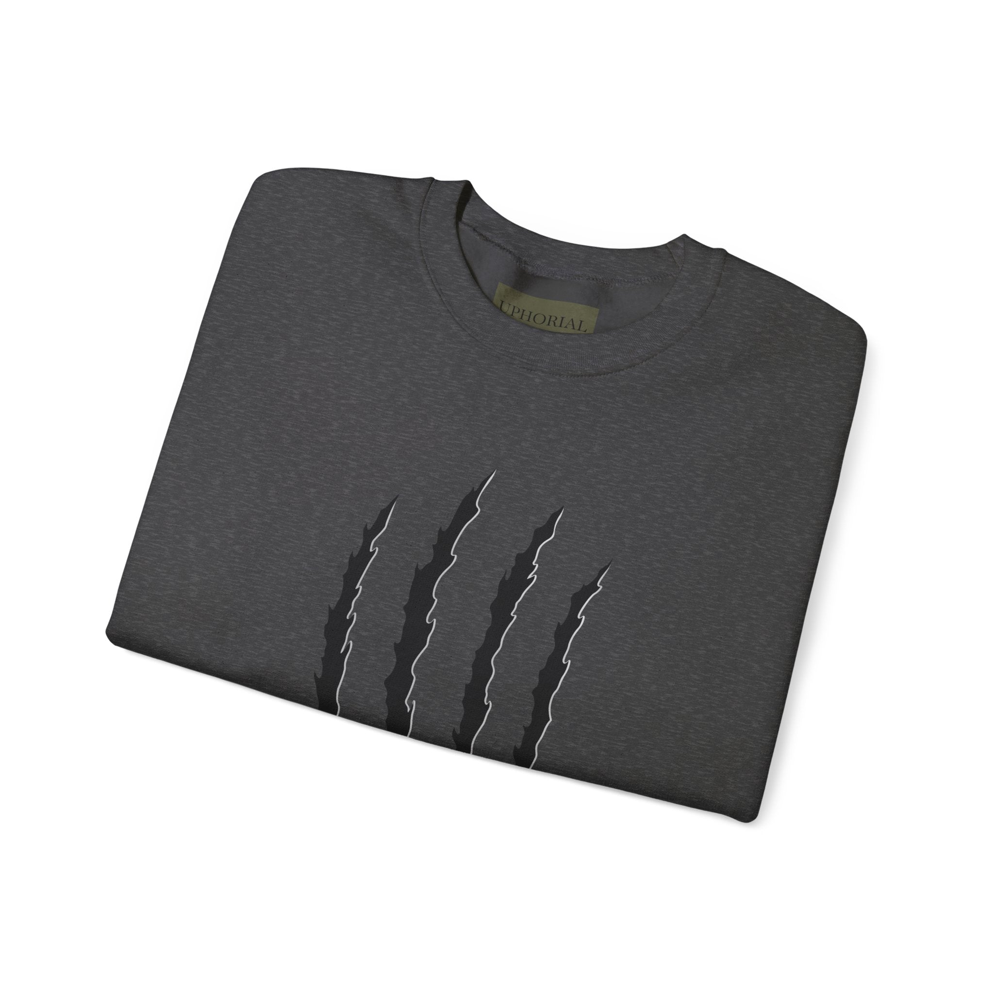 Crewneck Sweatshirt — Distressed Claw Marks & Star Sleeve Graphic