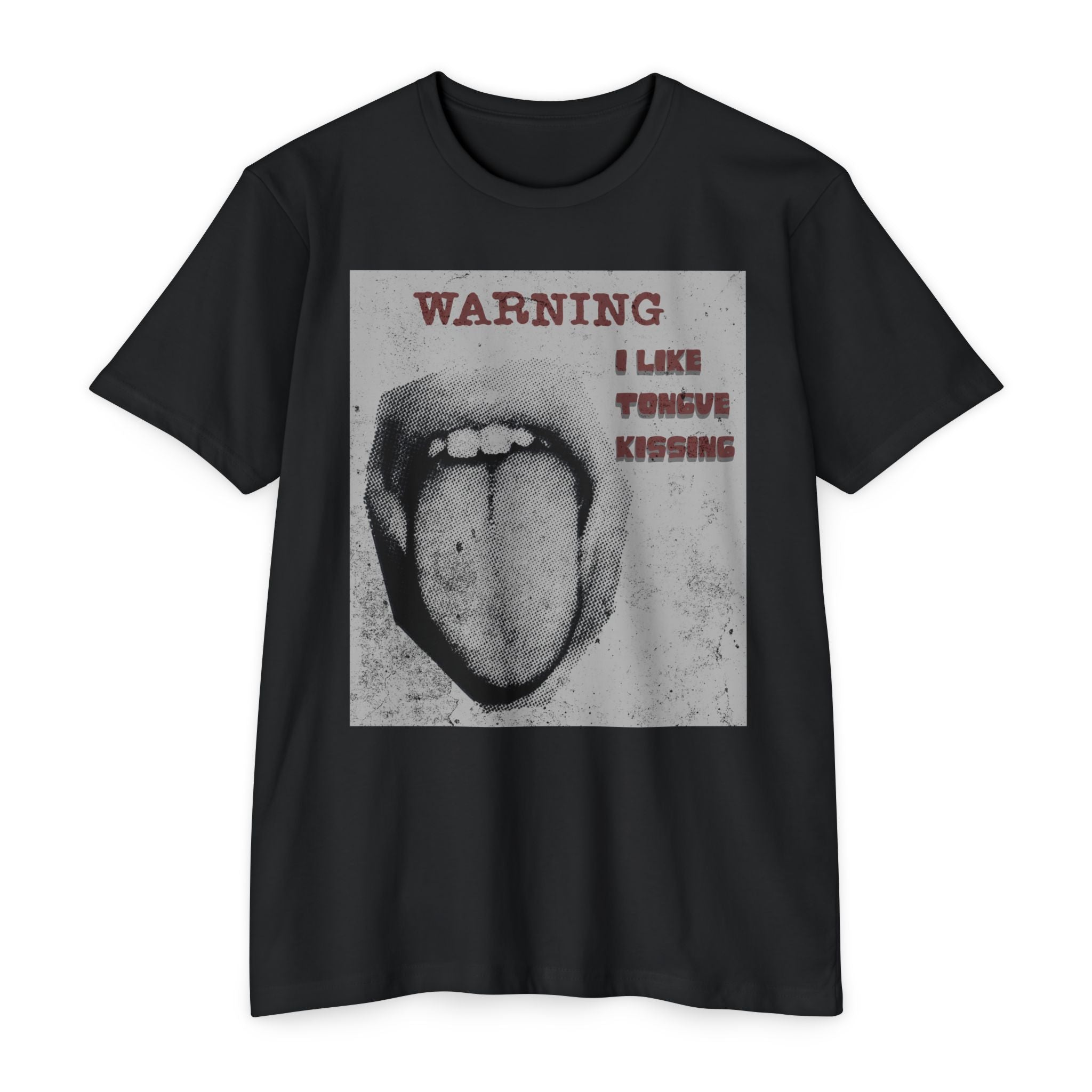 Warning I Like Tongue Kissing T-Shirt — Edgy Graphic Tee for Couples & Date Night