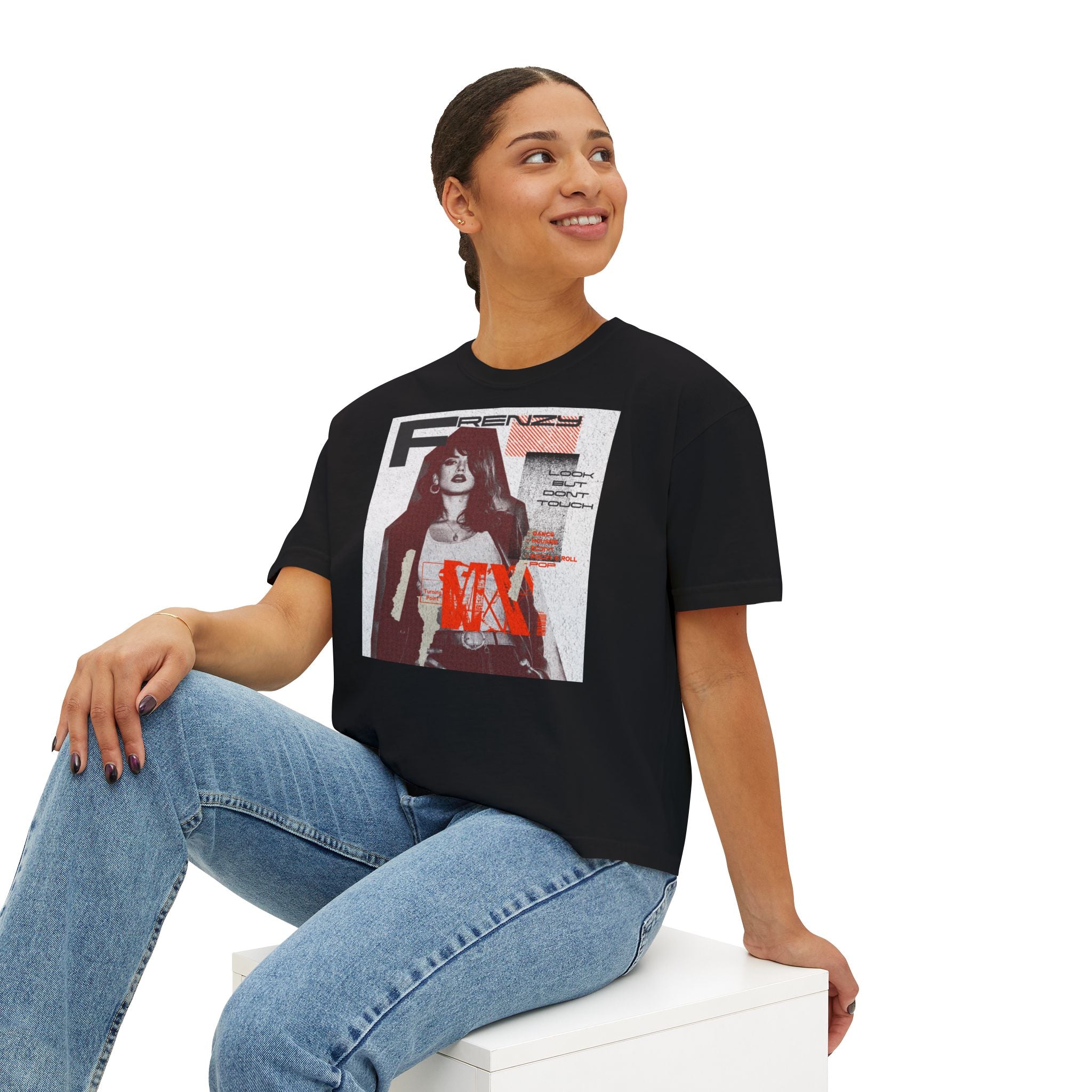 Chic Women's Boxy Tee with Trendy Retro Design | Casual Fashion Top for Everyday Wear, Stylish Gifts, Summer Wardrobe, Street Style