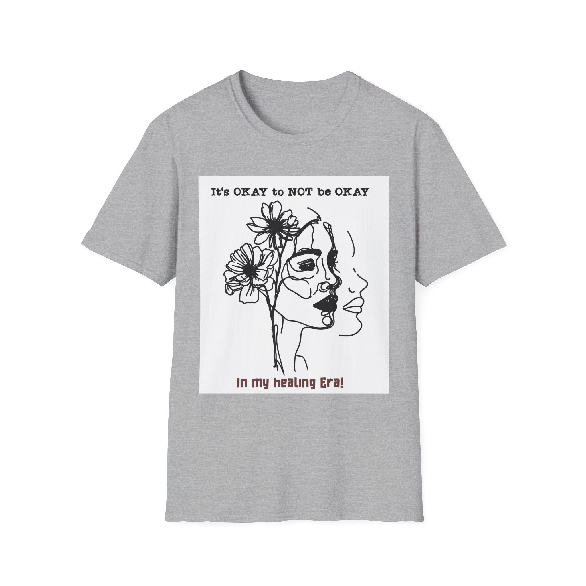 T‑Shirt “It’s OKAY to NOT be OKAY” Mental Health Floral Line Art Tee
